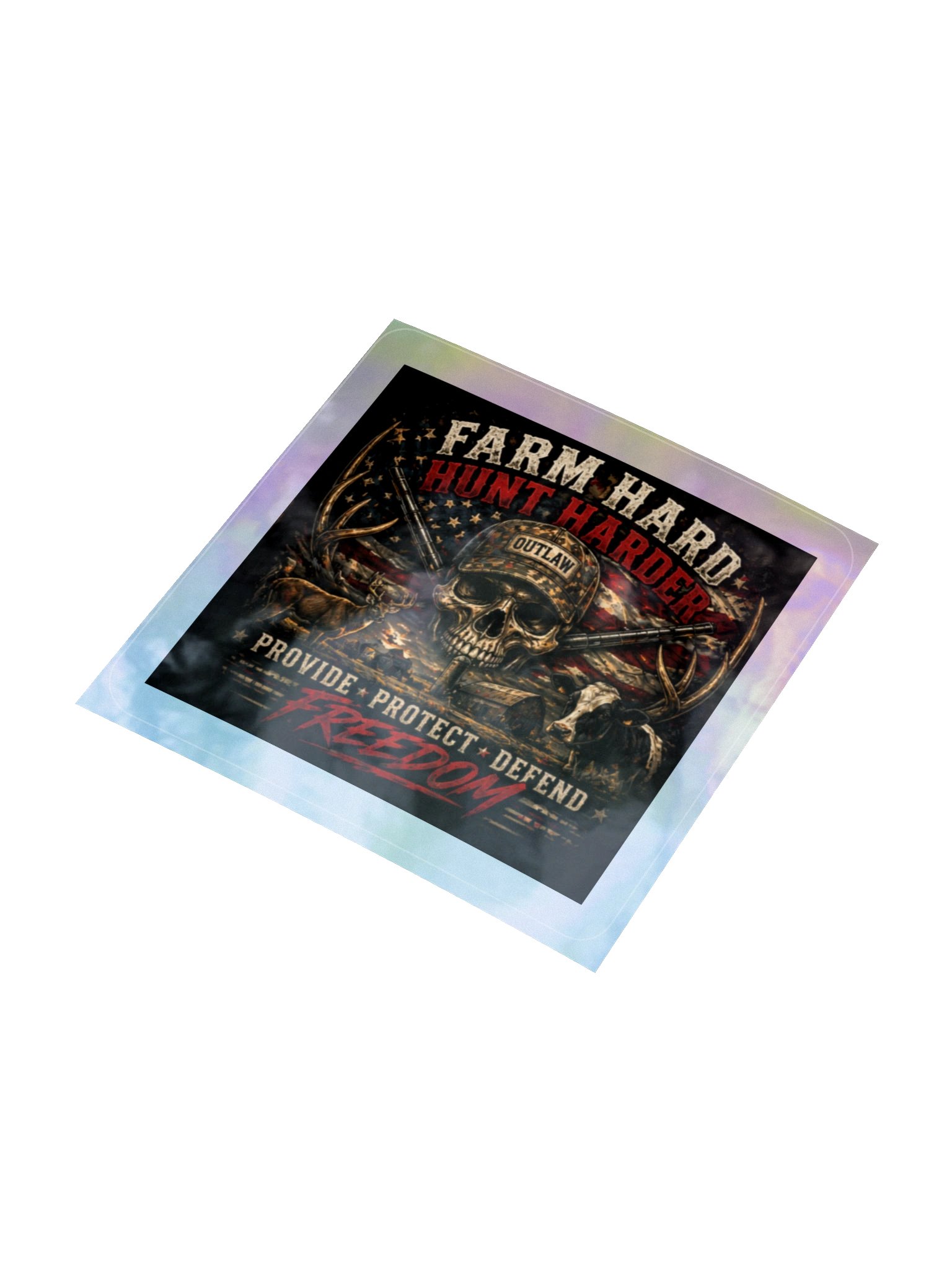 Farm Hard - Hunt Harder Kiss-Cut Holographic Sticker Sheet product image (7)