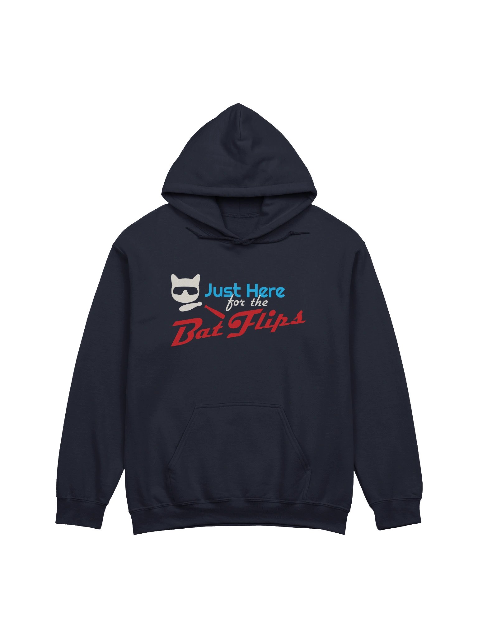 Baseball Cat (Just Here for The Bat Flips) - Unisex Adult Hoodie product image (1)