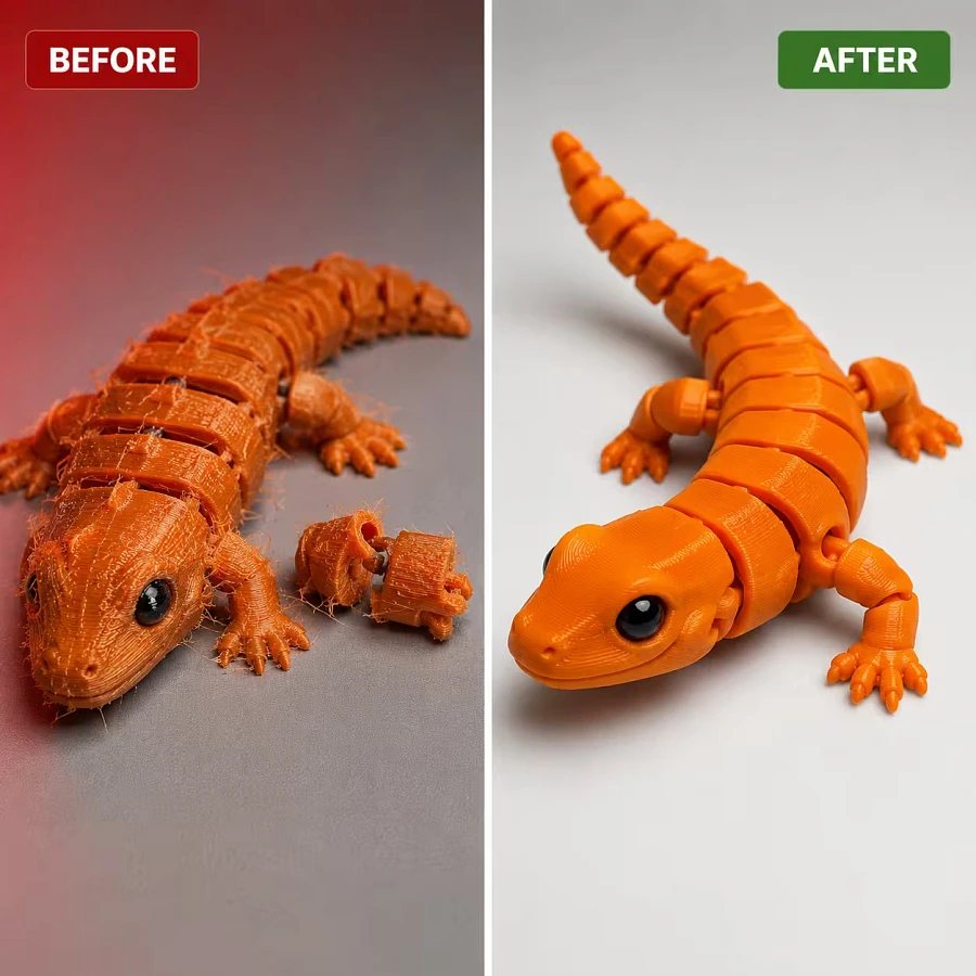 Comparison of a failed print vs a successful print