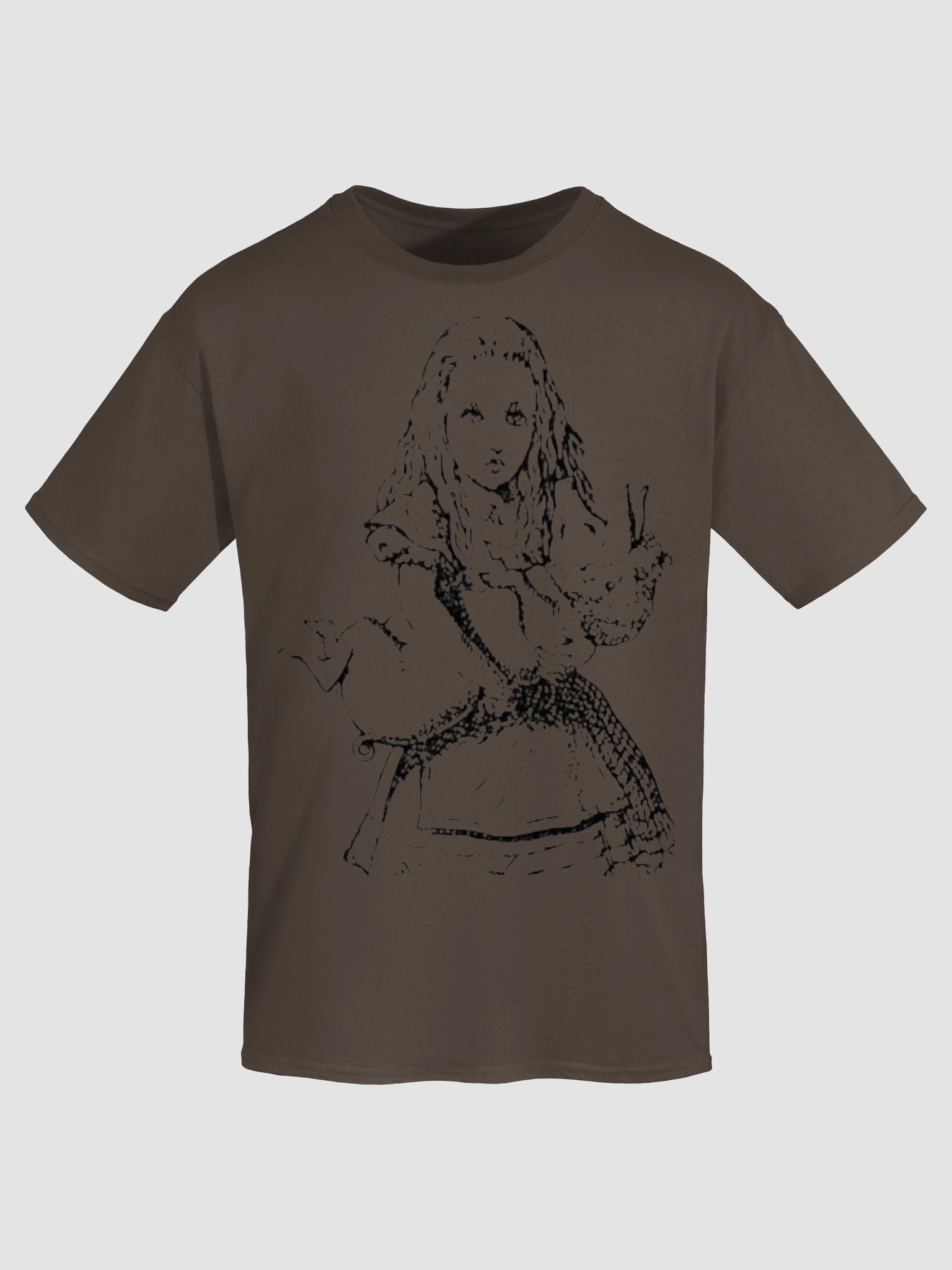 Alice and Pig + We're All Mad Here Unisex Heavyweight Cotton T-Shirt, Original John Tenniel Illustration product image (5)