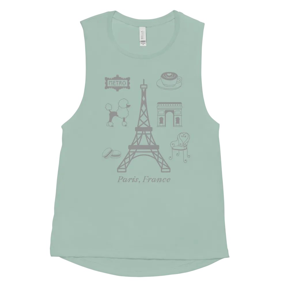 Parisian Landmarks Flowy Muscle Tank product image (3)