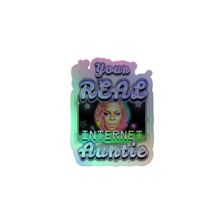 Your Real Internet Auntie Holographic Sticker Sheet product image (2)