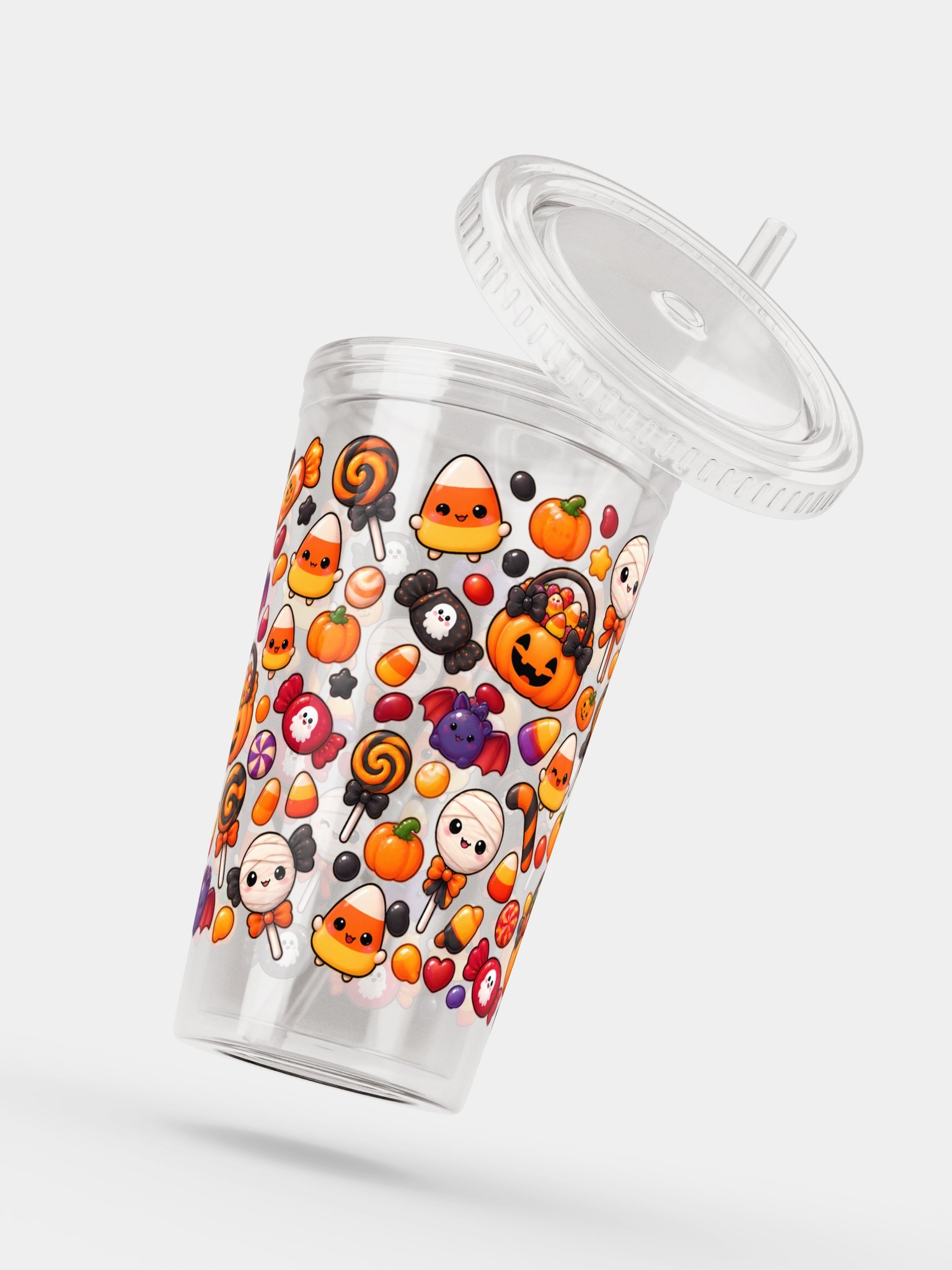 Trick-or-Treat Candy Theme Clear Dual Wall Tumbler 16 Oz (473 ml) product image (5)