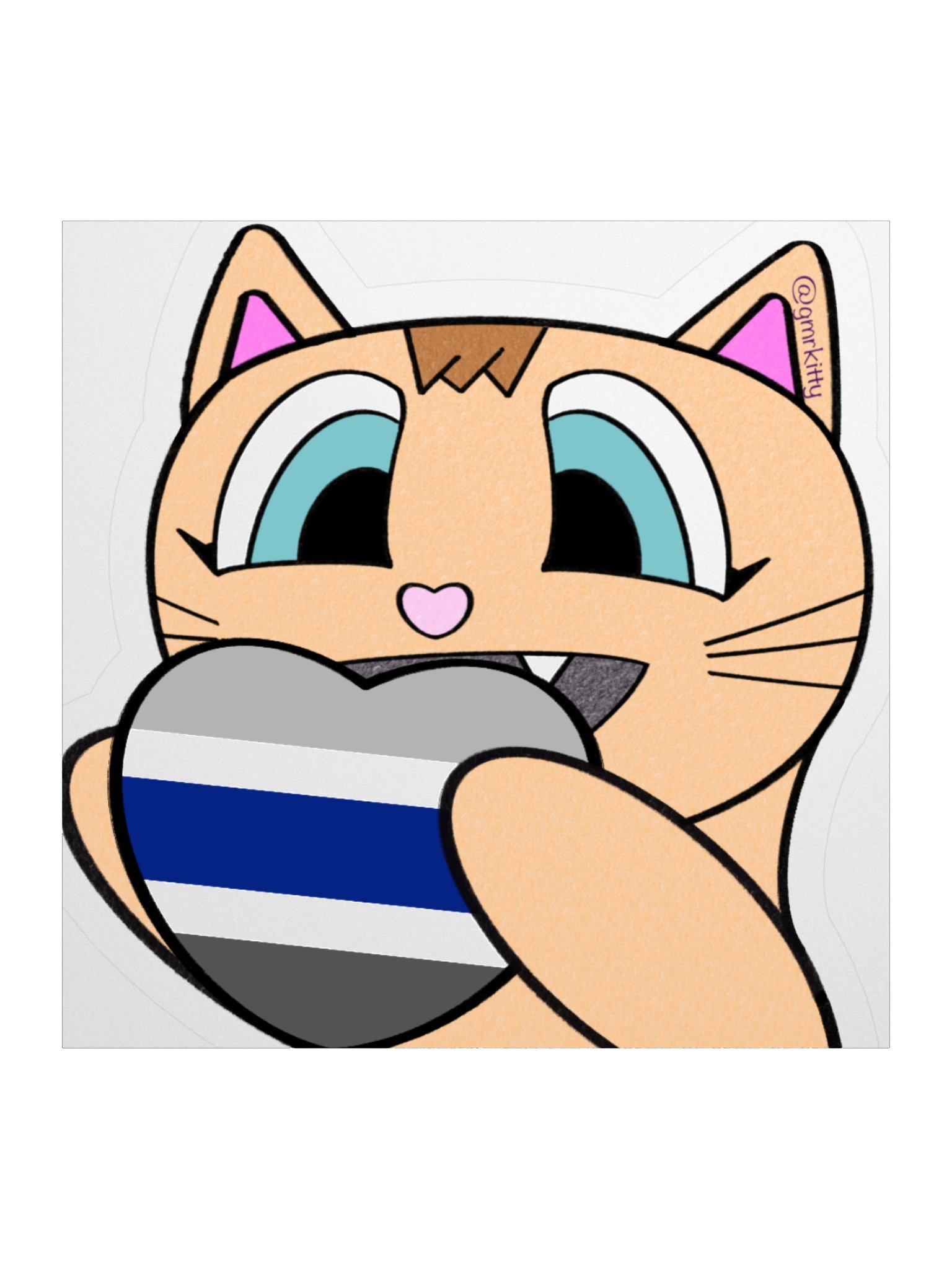 Greygender Pride Kitty Sticker product image (2)