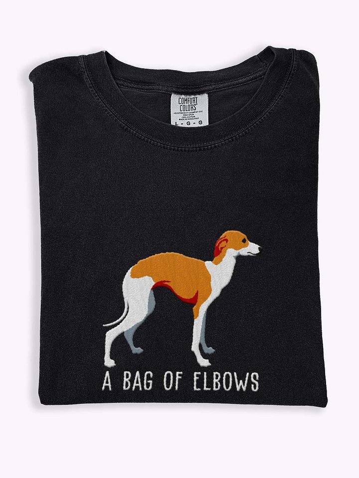 A Bag of Elbows T-Shirt(Embroidered) of an Italian Greyhound(Tan & White) product image (1)