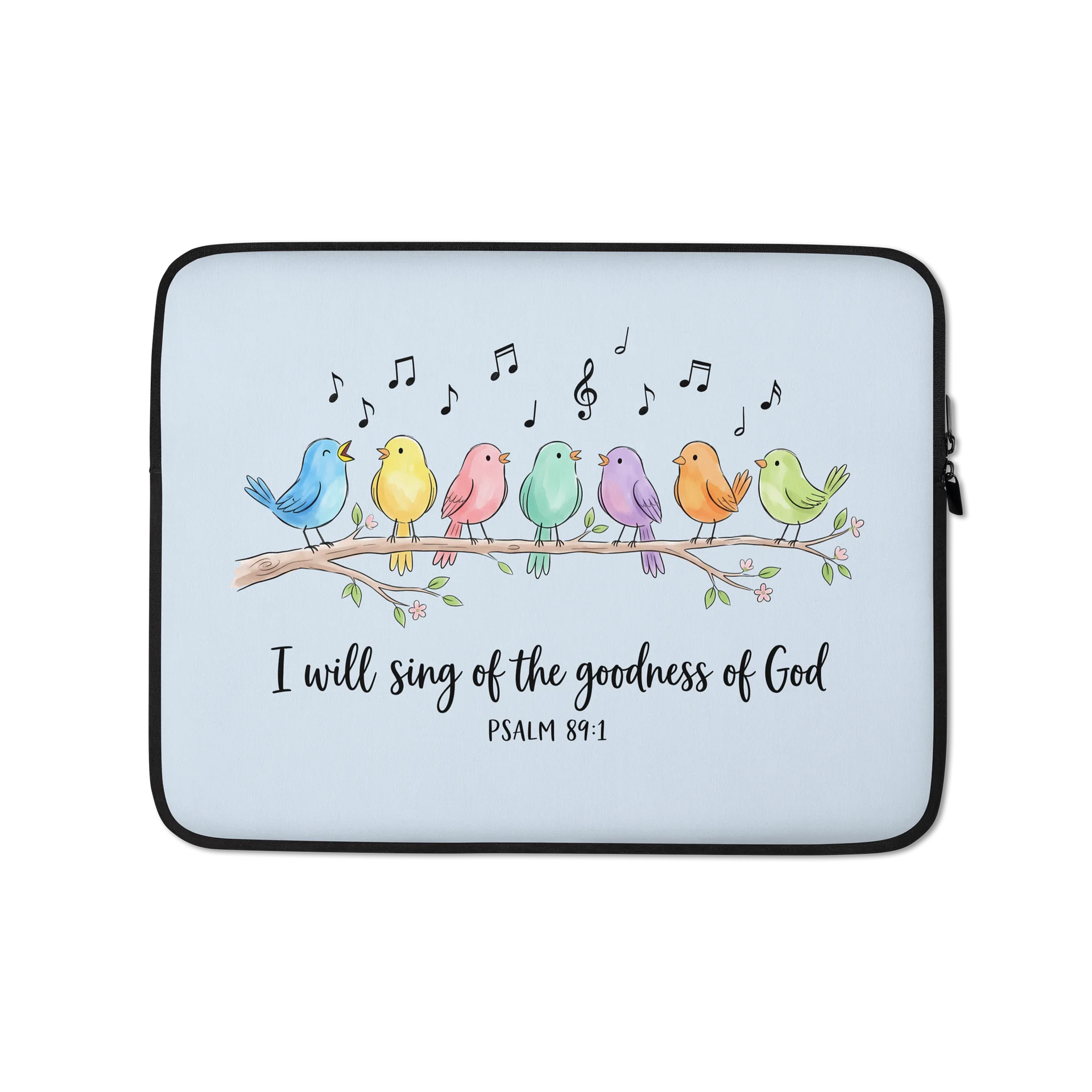 "I Will Sing of His Goodness" Laptop Sleeve Blue product image (1)