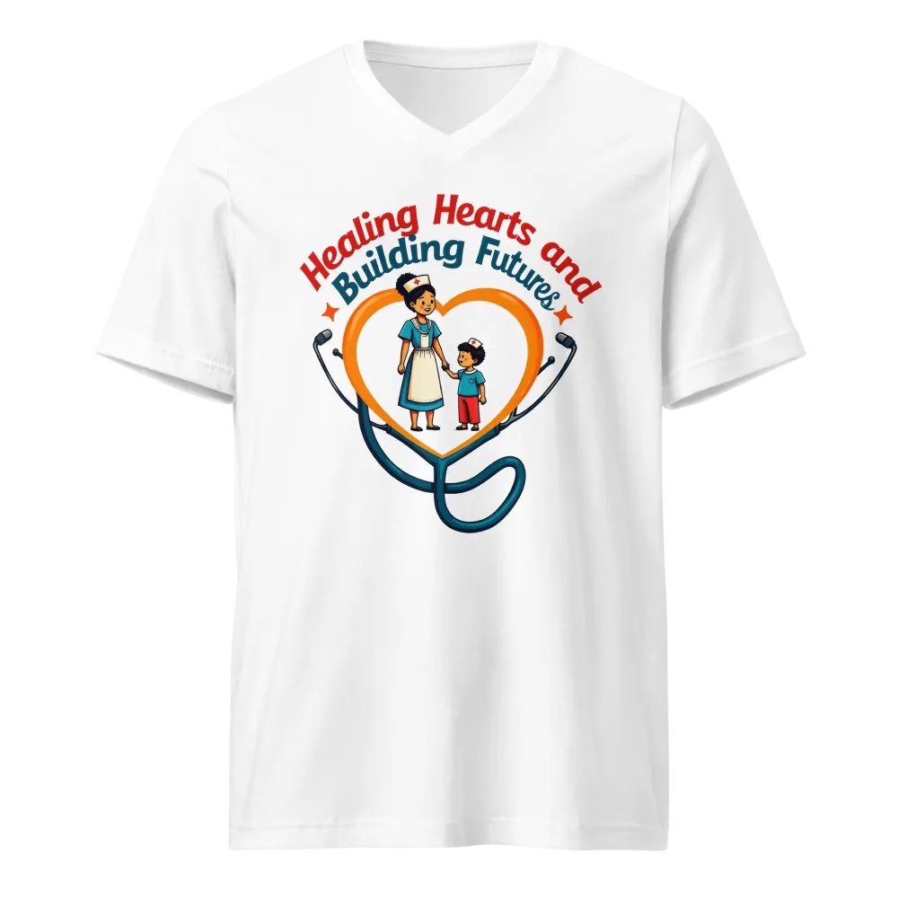family oriented, Healing Hearts and building future V-Neck Tee product image (5)