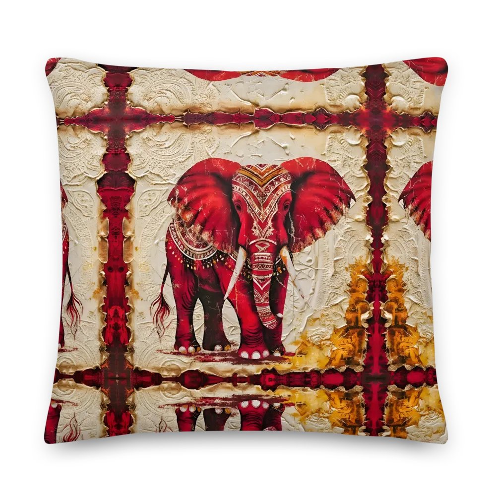 Premium Majestic Crimson Red Elephant Pillow 20x20 product image (2)