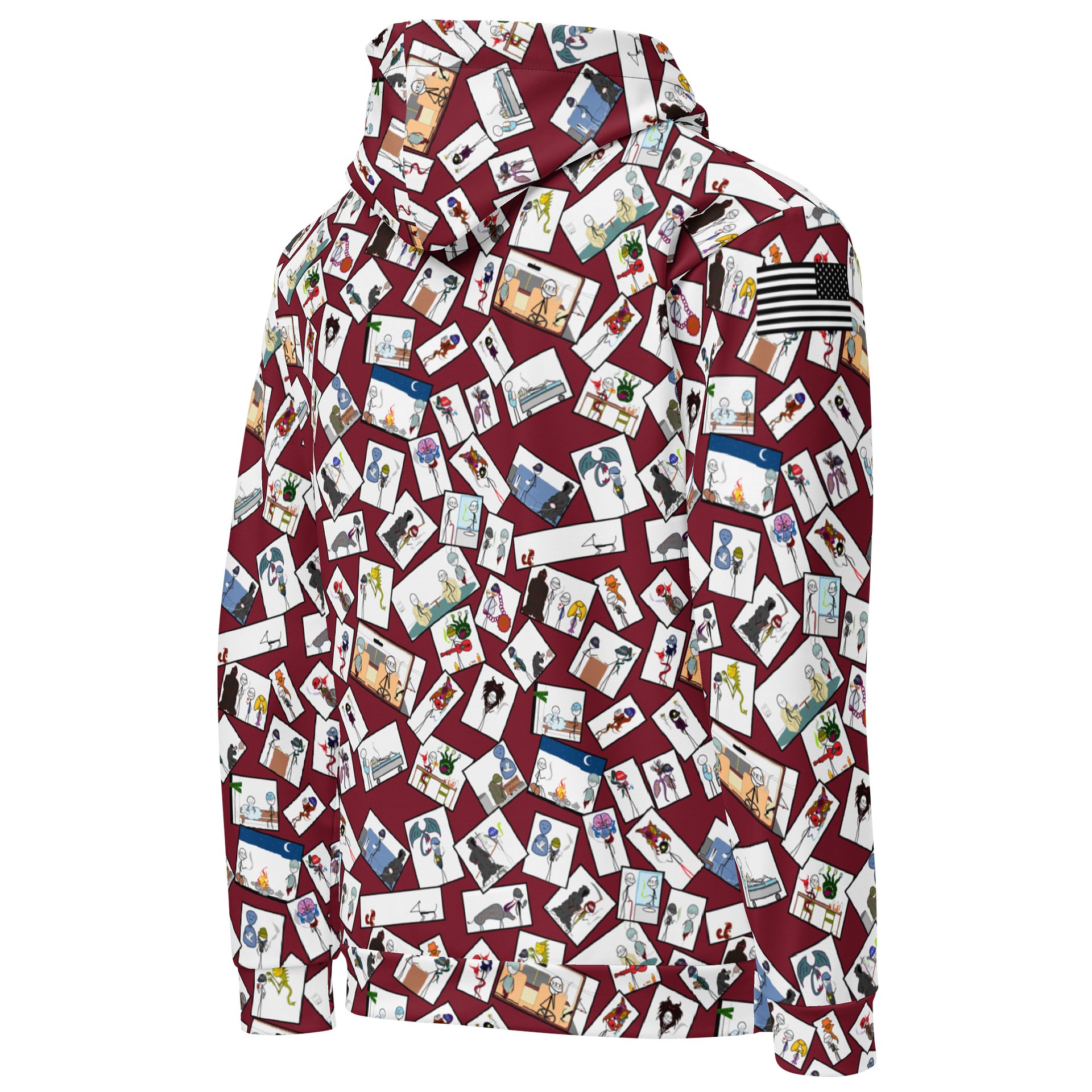 Stick Vet Comic Pannels Hoodie RED product image (5)