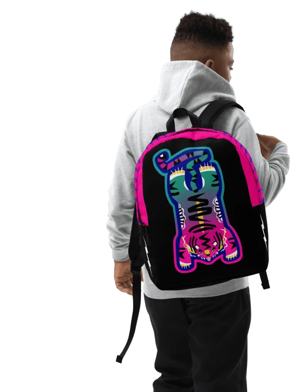 Pink and Black Tiger Backpack product image (3)
