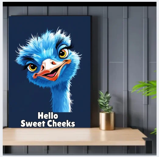 Ostrich Hello Sweet Cheeks Wall Art product image (6)