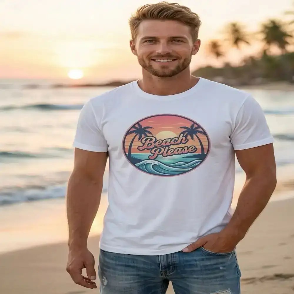 Retro Beach Please | Unisex Bella+Canvas Supersoft T-Shirt 🏖️✨ product image (3)