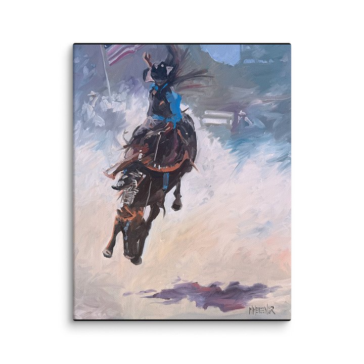 Bucking Bronc with flag - Gilcee Canvas product image (1)