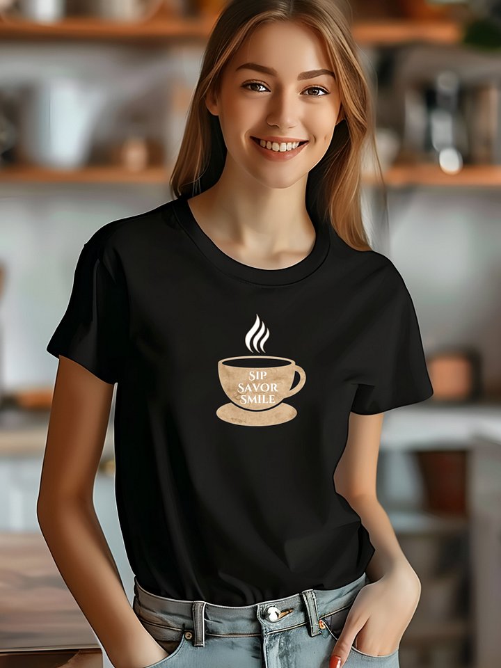 Sip Savor Smile Marble Coffee Cup Tee product image (1)