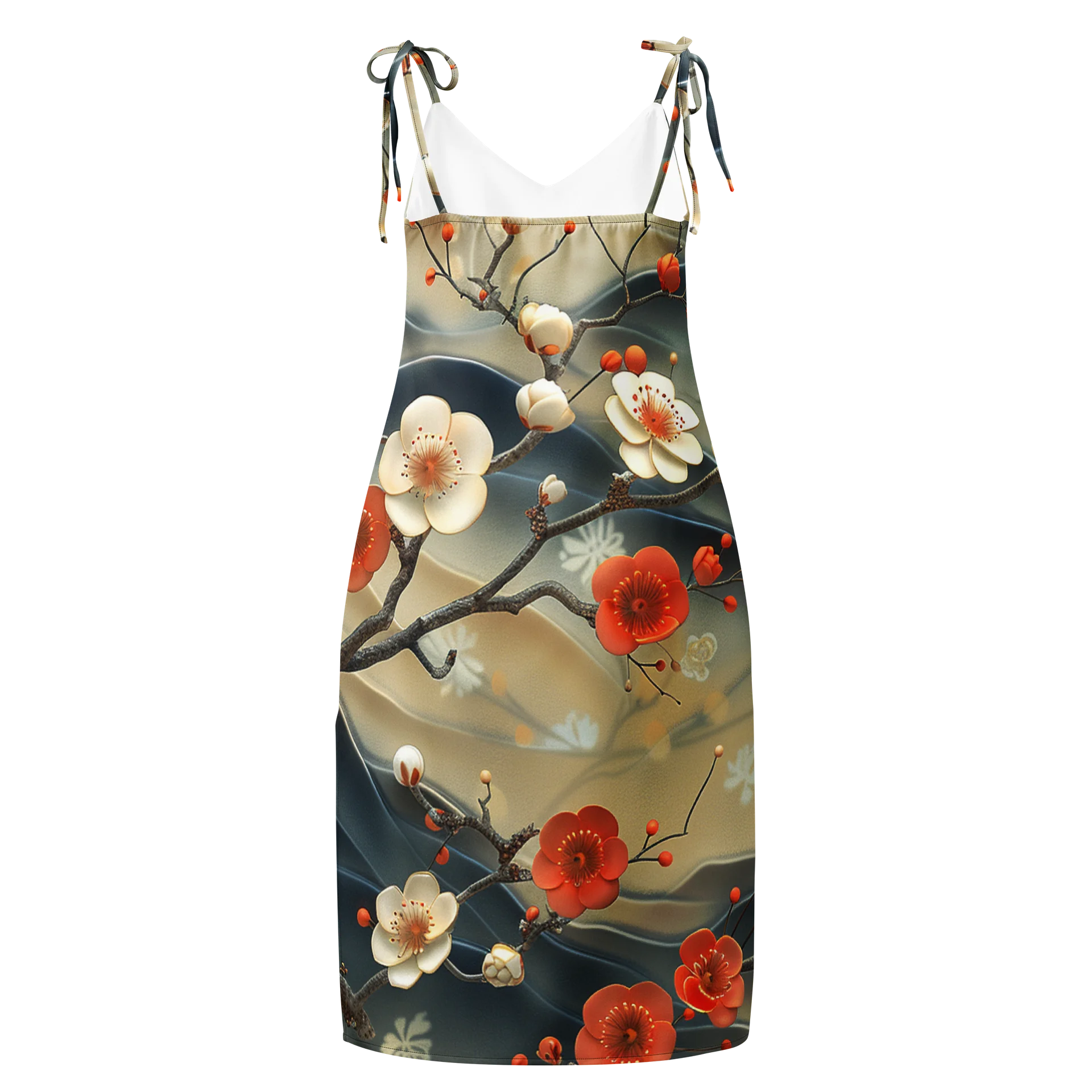 Traditional Japanese Floral Slip Dress - Plum Blossom Aesthetic Apparel product image (2)