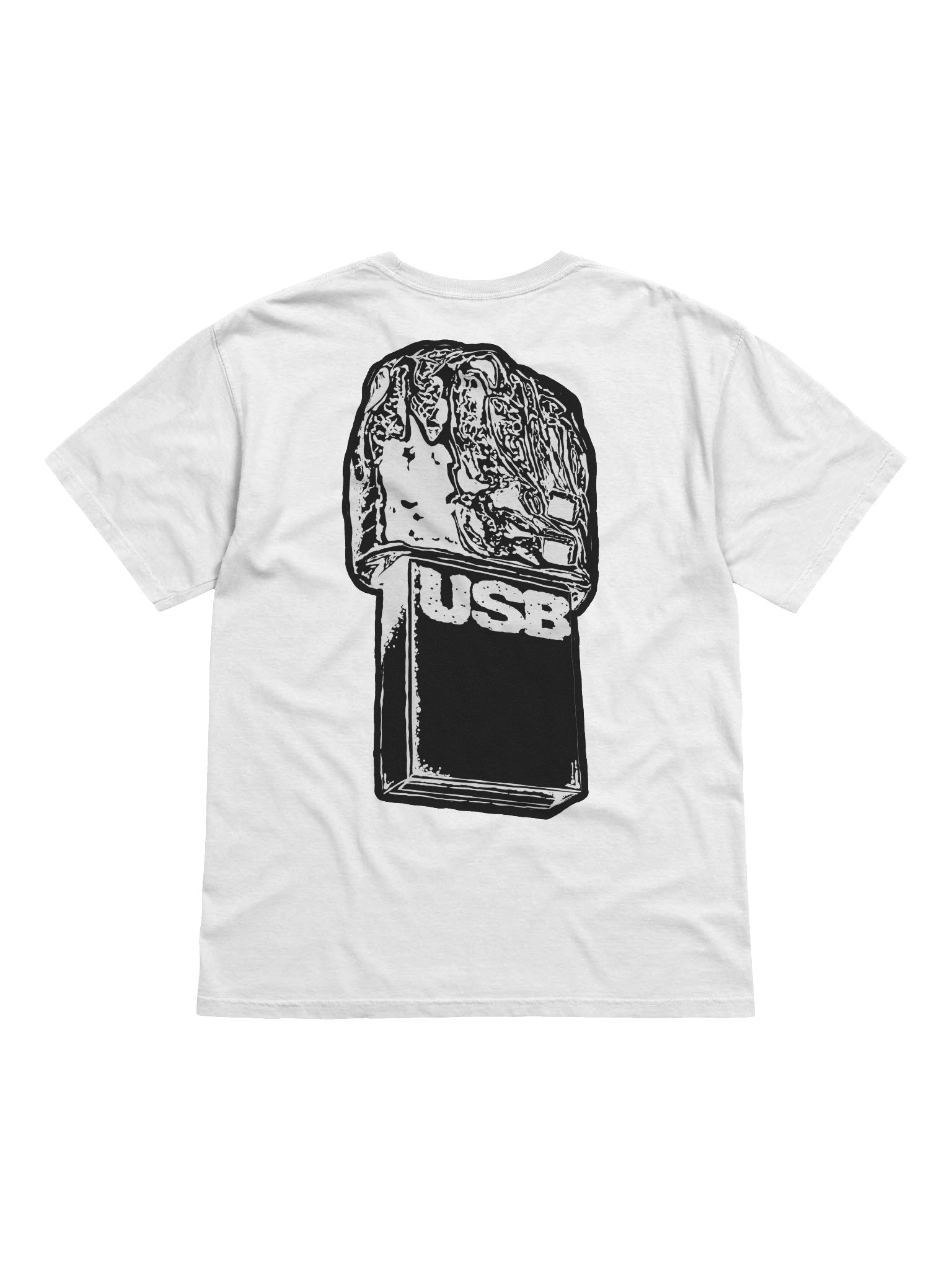 White USB shirt product image (2)