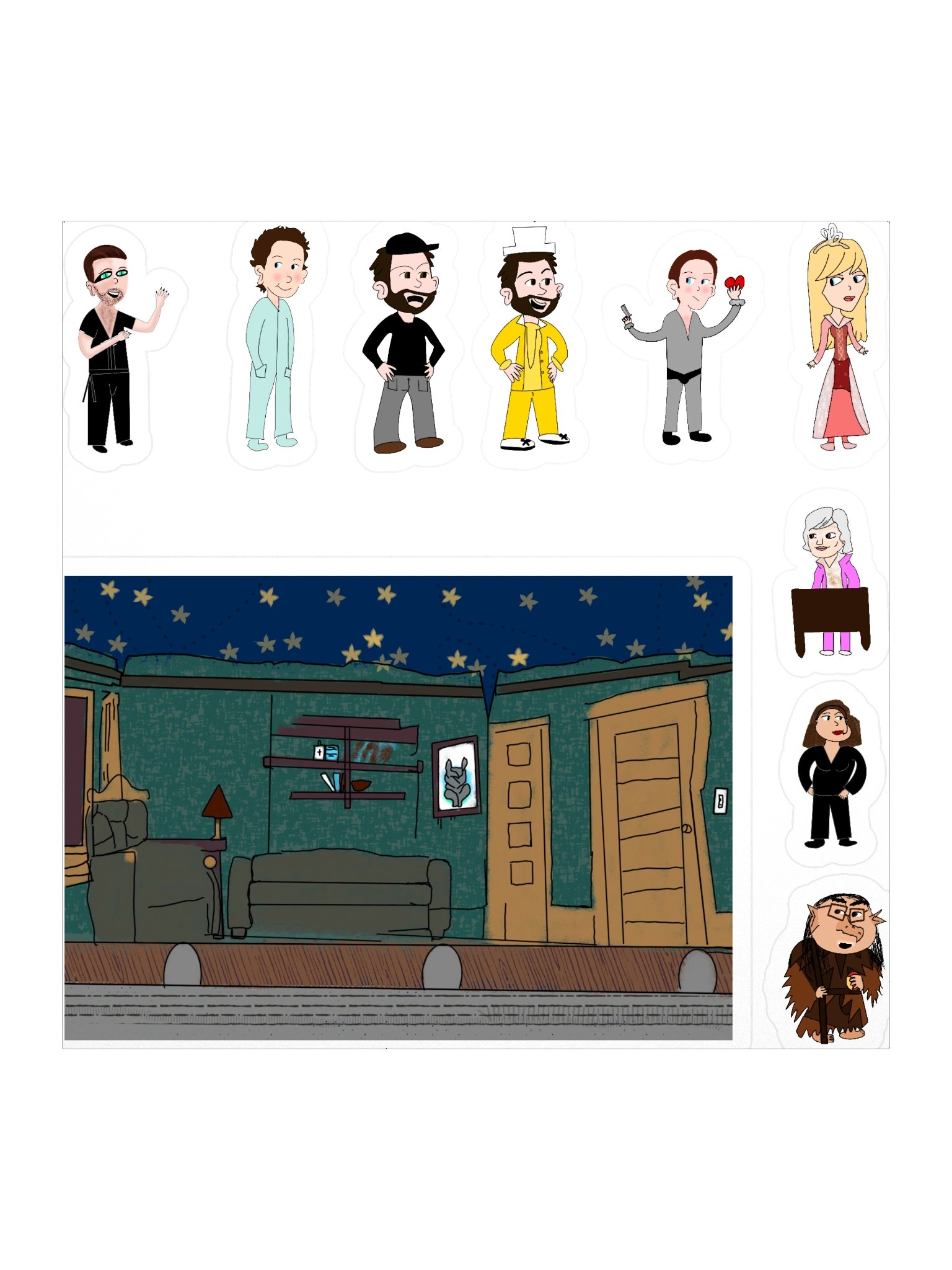 IASIP Nightman Cometh Characters Kiss Cut Sticker Set product image (1)