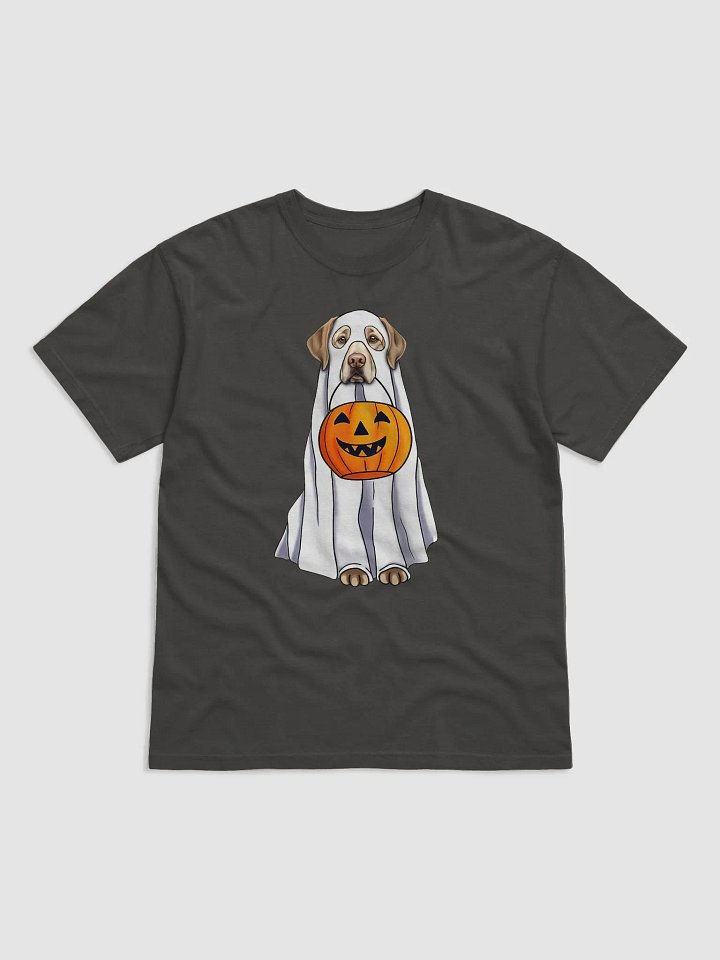 Labrador(Yellow) Halloween Tee | Funny Fall & Halloween Labrador Wearing a Ghost Costume with a Pumpkin Basket product image (1)