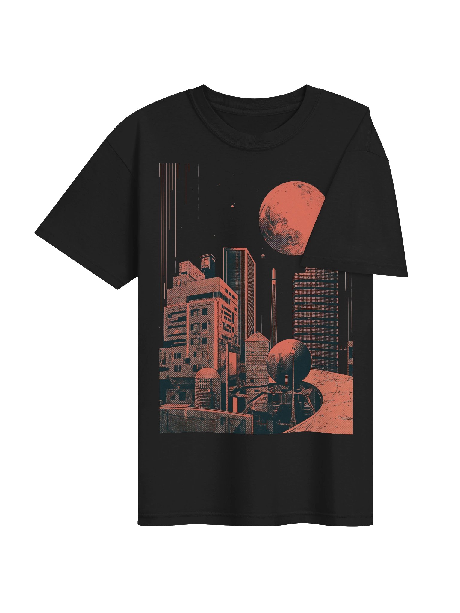 Retro Sci-Fi Skyline Heavyweight T-Shirt product image (3)