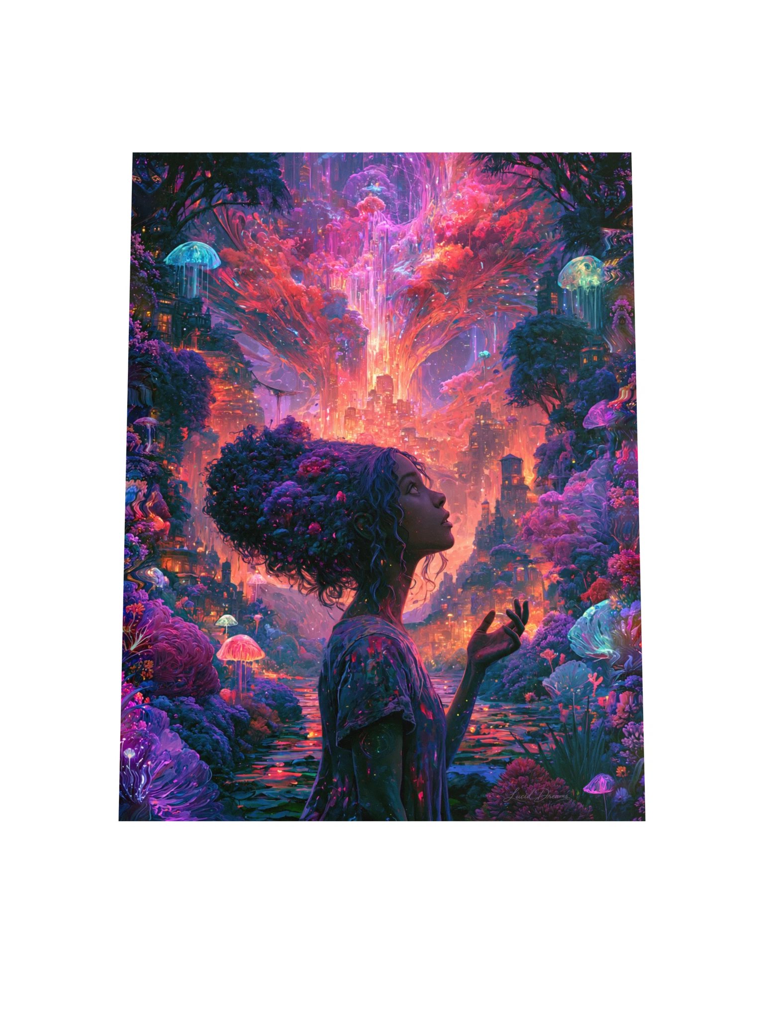 Fantasy City Portrait Art Print — She Dreamed a City of Light product image (4)