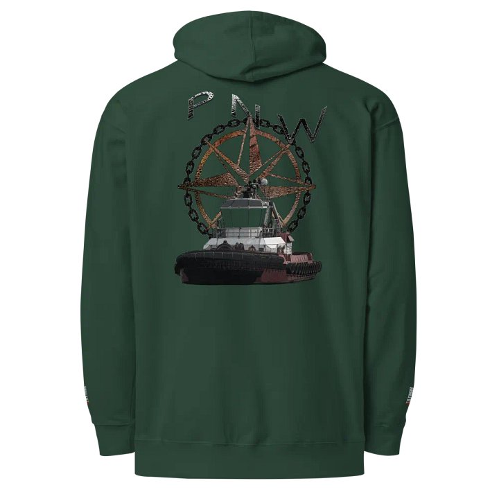PNW - Compass Rose & Tug Athena – Maritime Heritage | Twin Anchor Apparel Wheelhouse Watch Line product image (1)