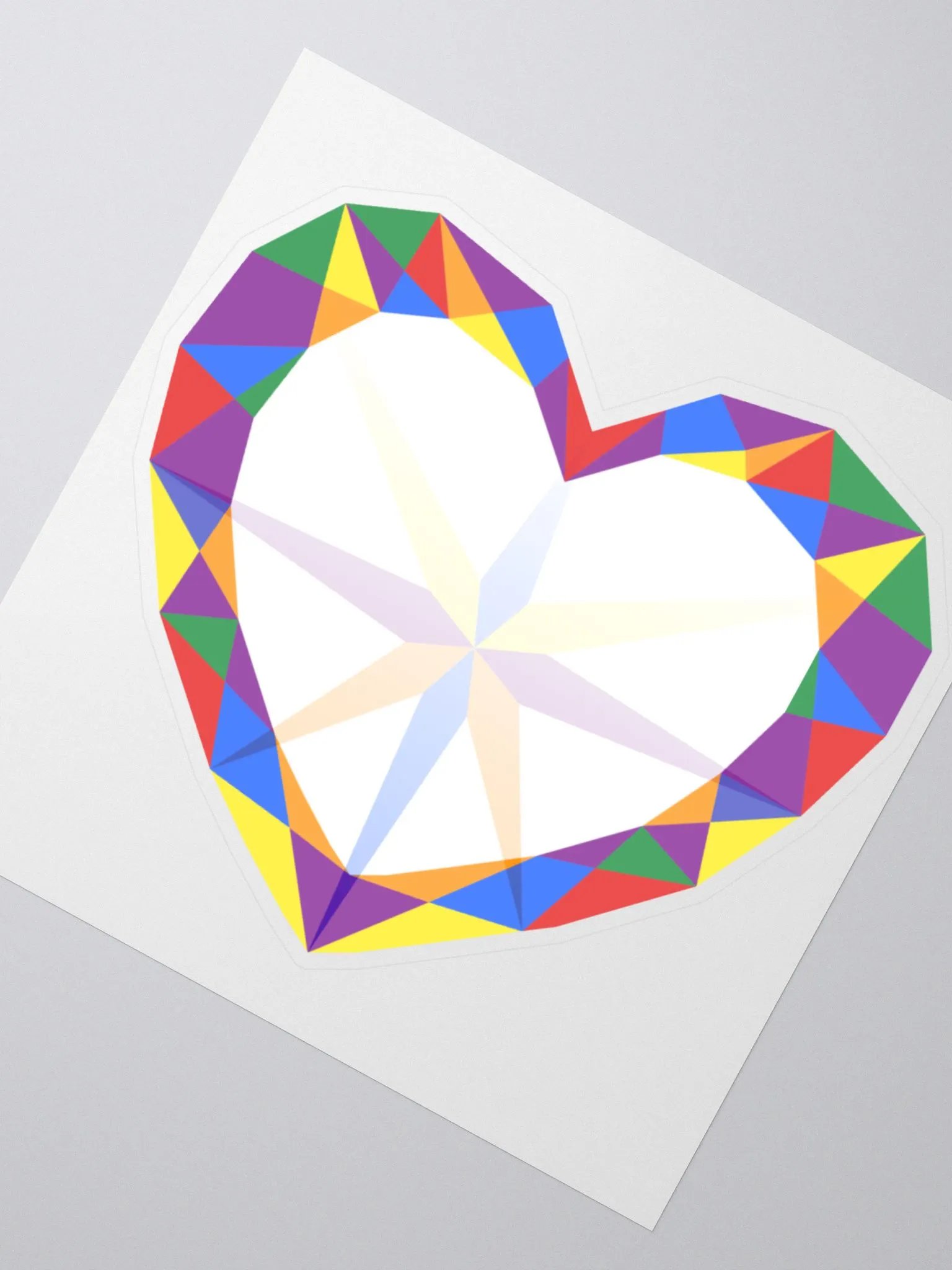 Crystal Pride Heart (Bold Rainbow Design) Cut Sticker product image (2)