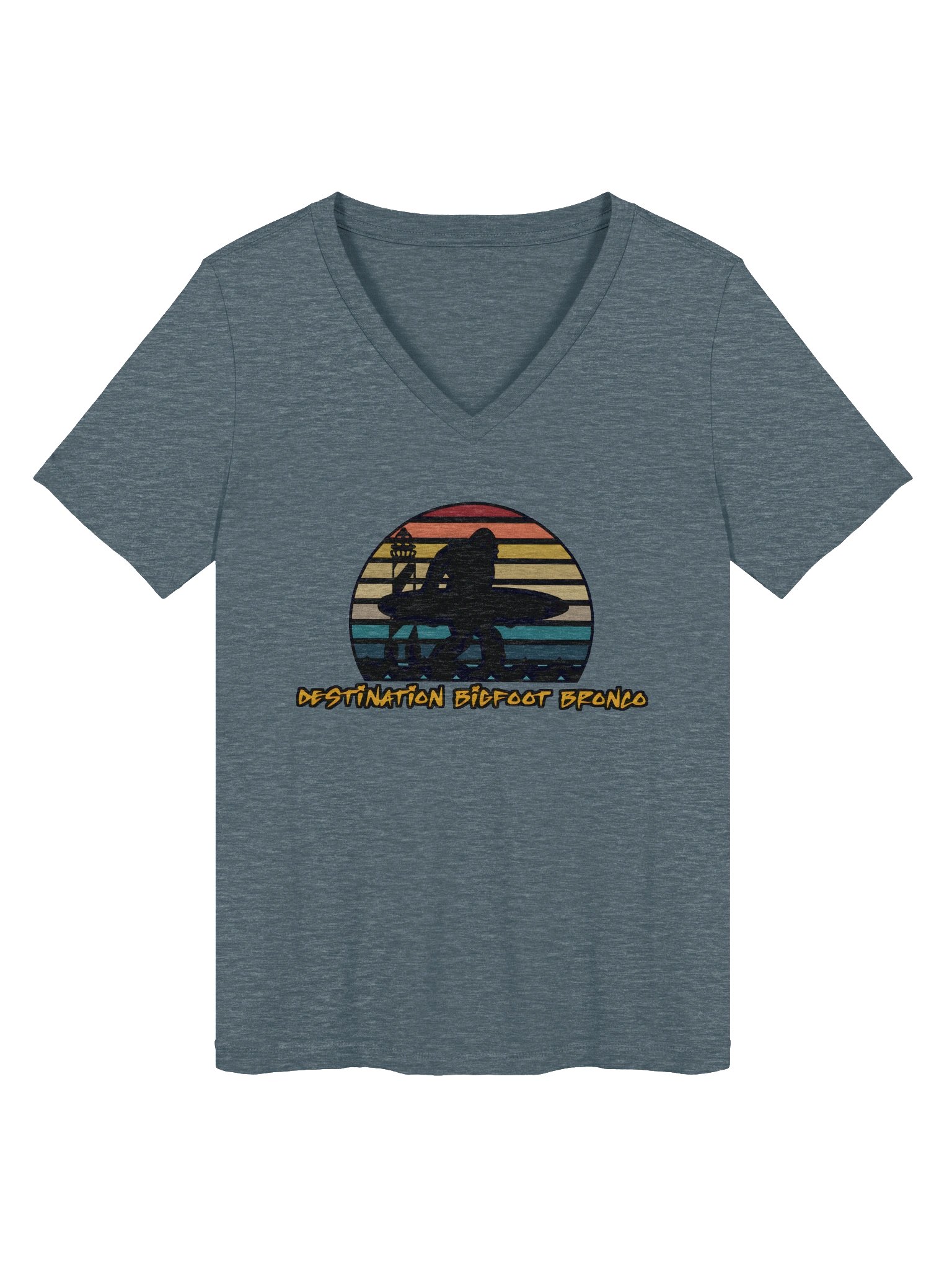 Destination Bigfoot Bronco Classic Logo Bella+Canvas Women's Relaxed V-Neck T-Shirt (Multiple Colors Available) product image (9)