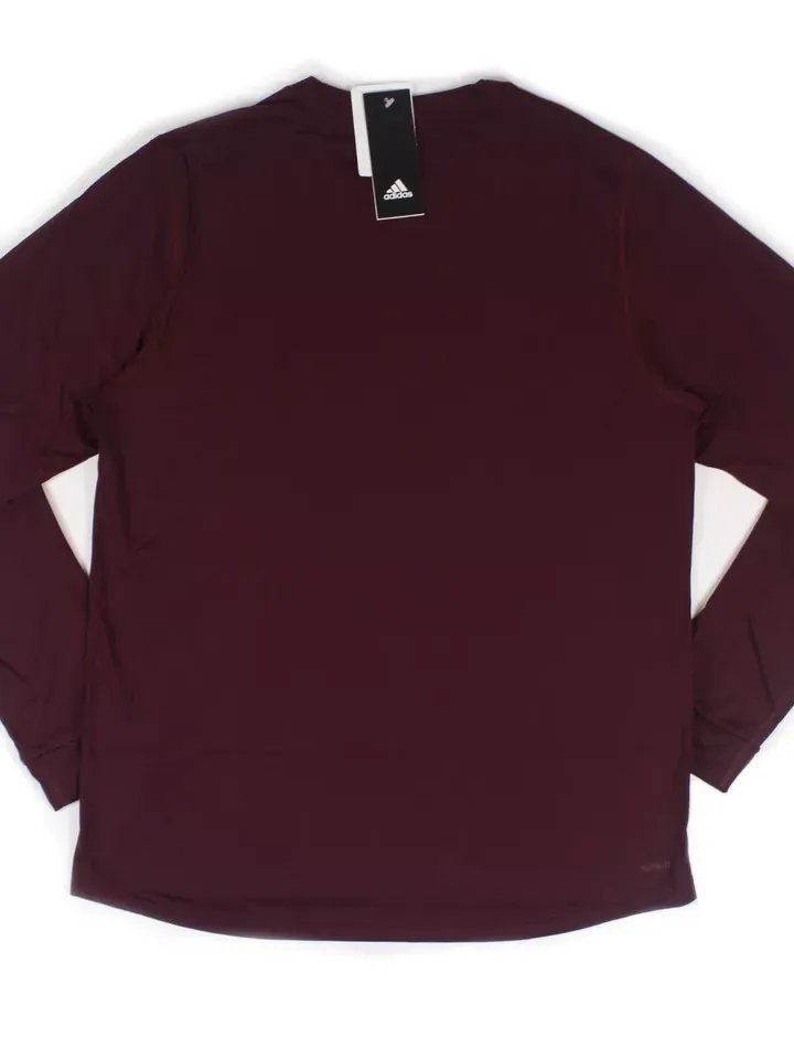 Adidas Men's Climalite Creator Long Sleeve T-Shirt Maroon EK0128 product image (2)