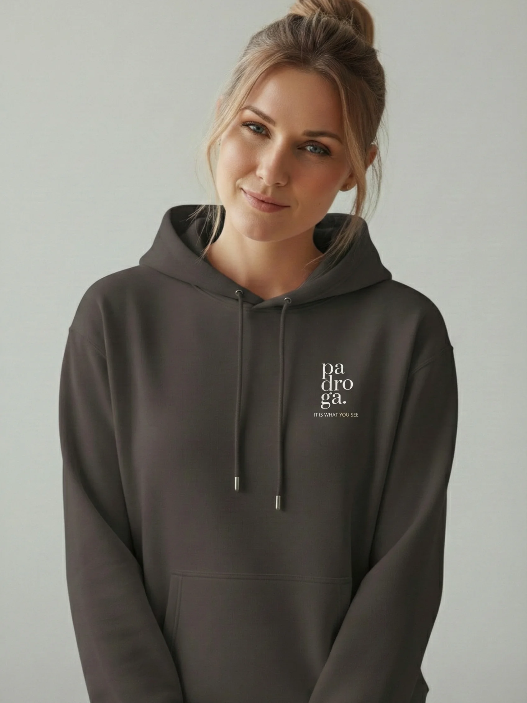 padroga. vintage black hoodie vertical logo product image (5)