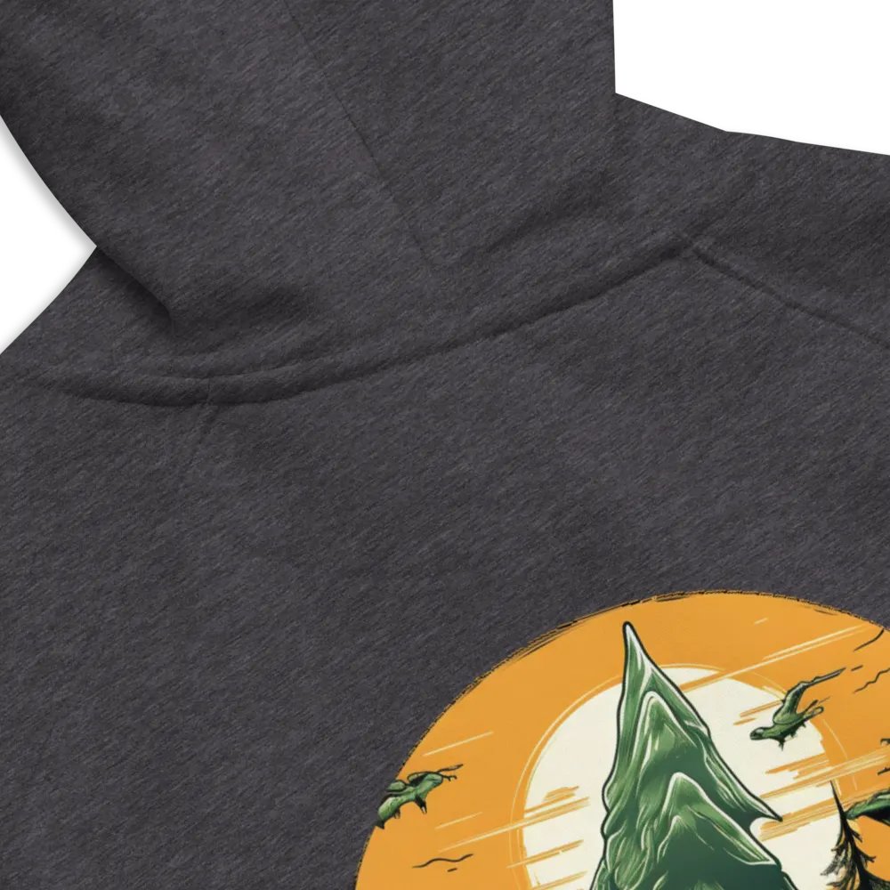Unisex Eco Raglan Hoodie 🌲 Skeleton head with a guitar in a spruce forest product image (7)