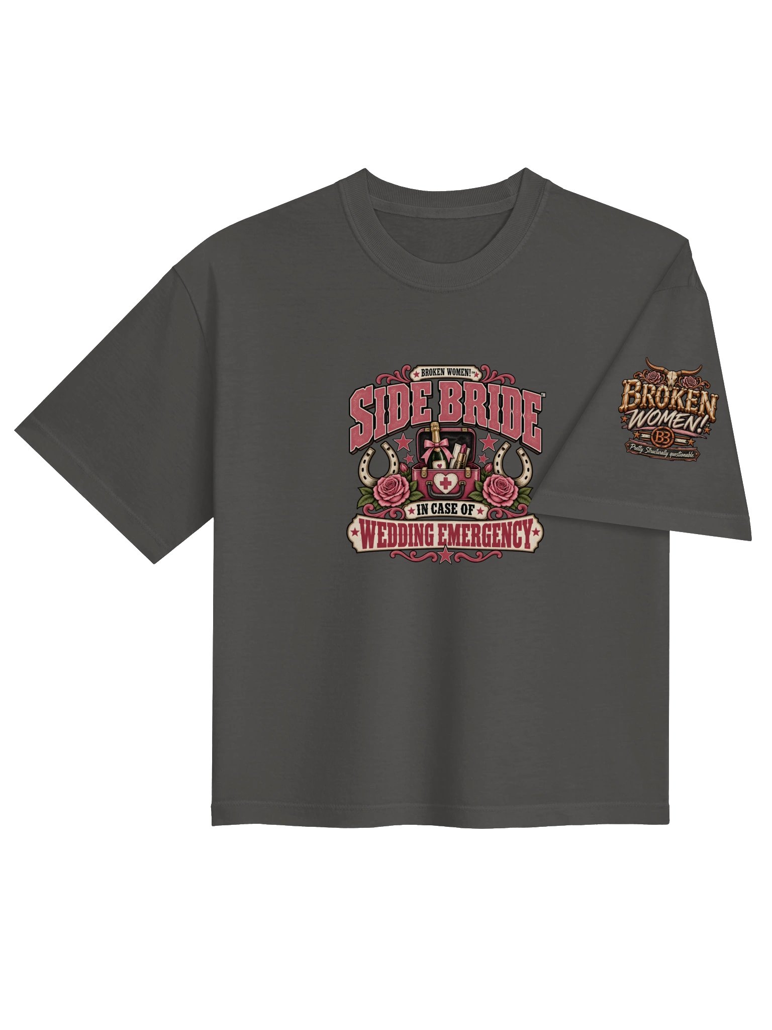 Bachelorette Party Crop Top — Side Bride™ In Case of Wedding Emergency | Broken Women!™ product image (5)