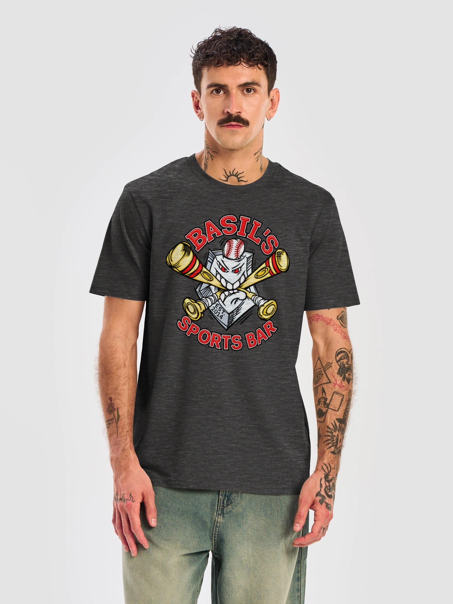 Basil's Sports Bar Logo Tee - Heather Grey product image (5)