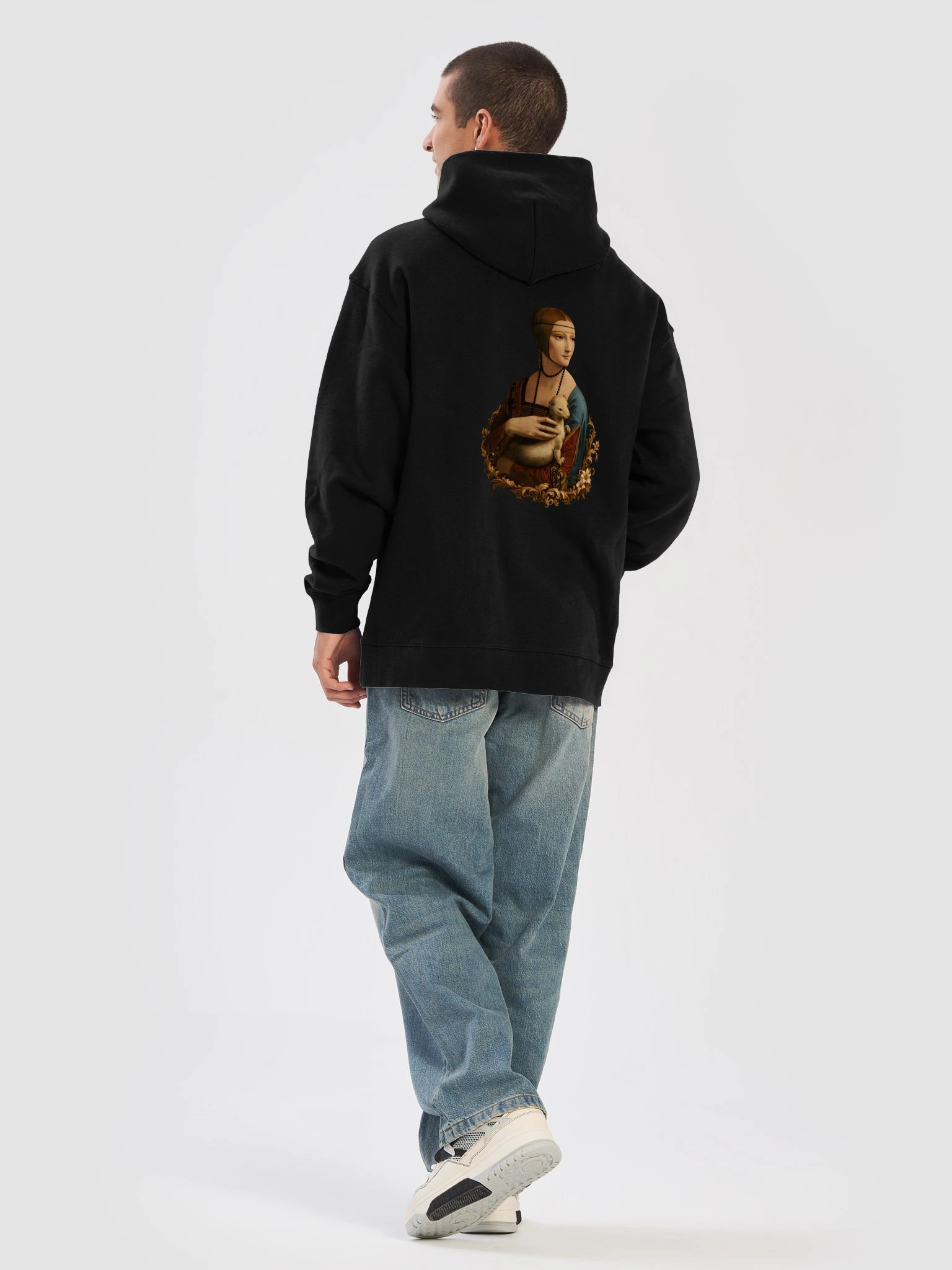 Renaissance Lady Print – Vintage Art Graphic Hooded Sweatshirt product image (3)