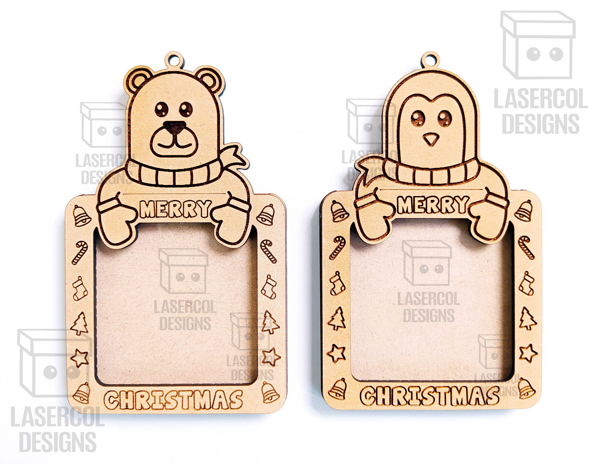 Christmas Ornaments Photo Frame Set 3 - Laser Cut Files product image (10)
