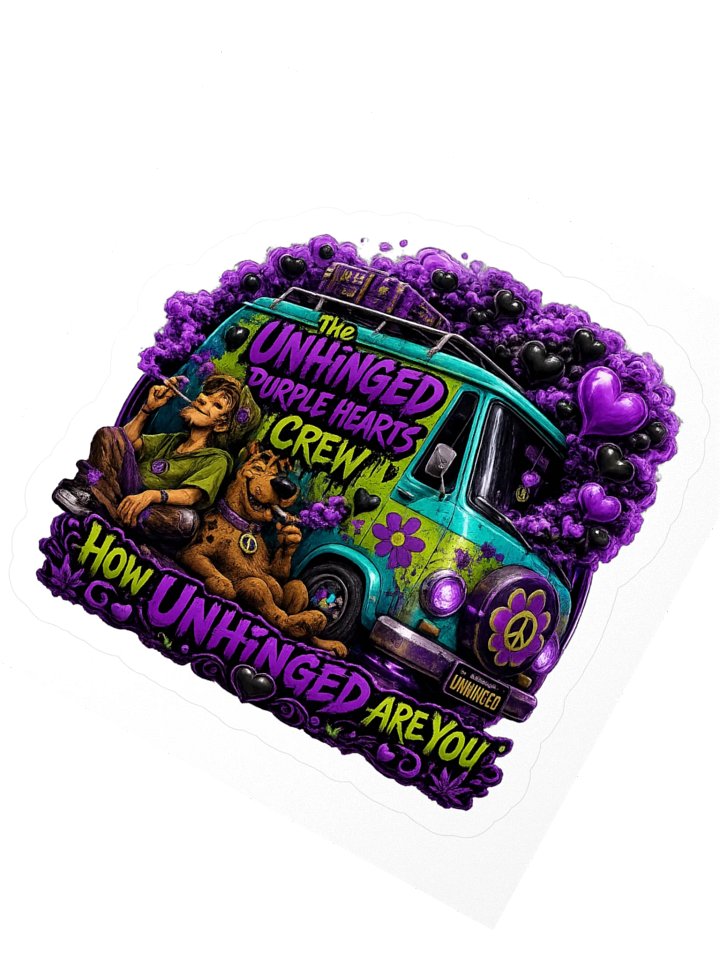 The Unhinged Purple Hearts Crew Sticker product image (2)