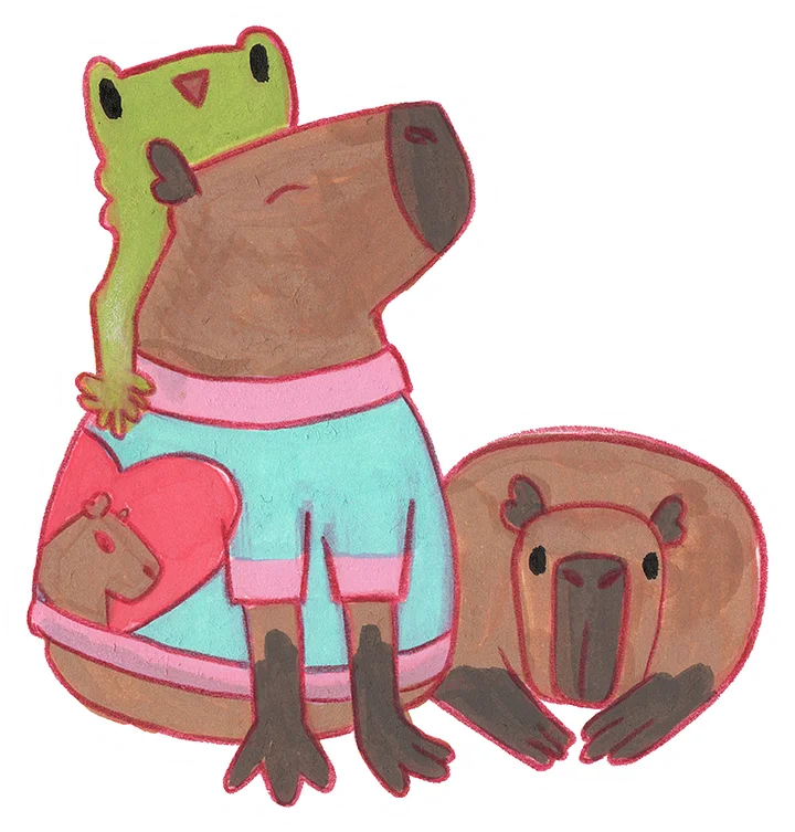 sticker : capy duo (dono) product image (1)