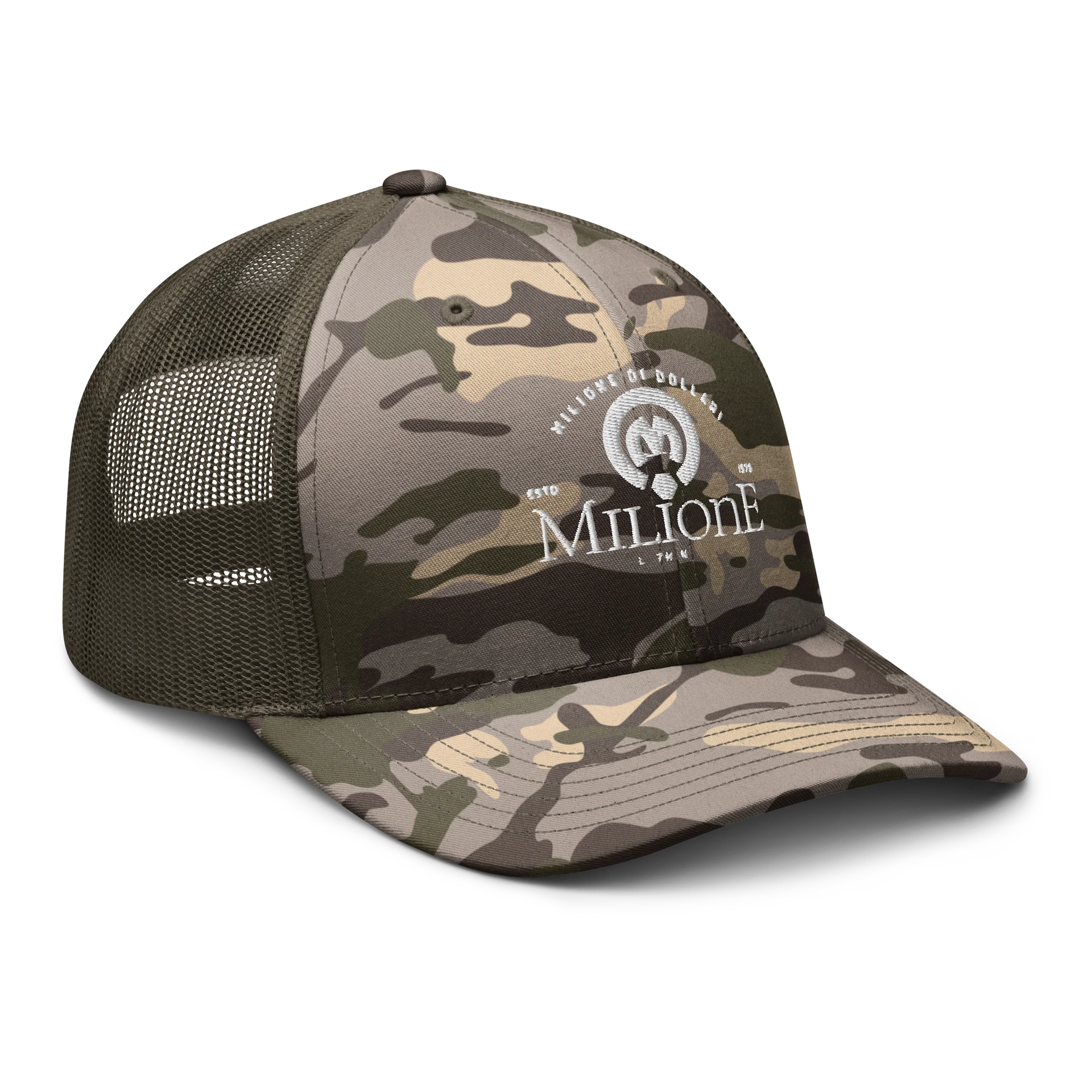 Pixel Face Logo Camouflage Trucker Hat product image (6)