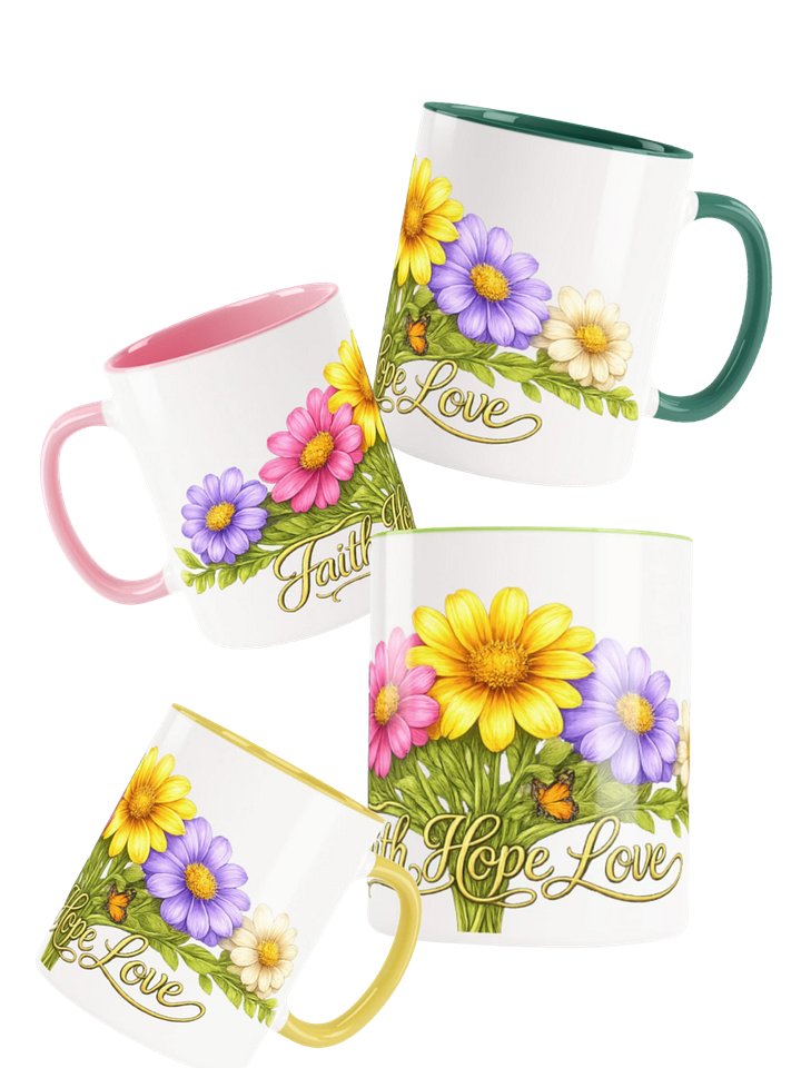 Faith Hope Love Bouquet Ceramic Mug product image (1)