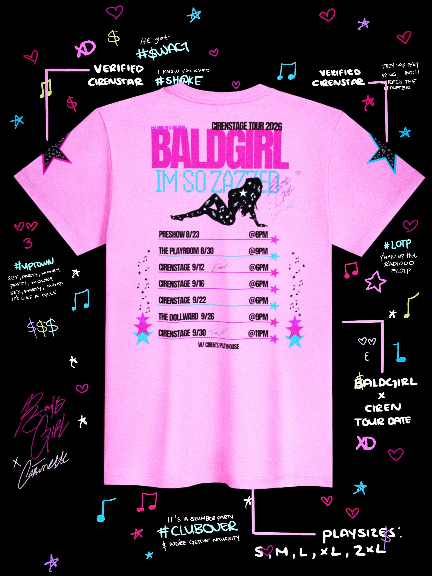 BALDGIRL — I’M SO ZAZZED TOUR TEE product image (2)