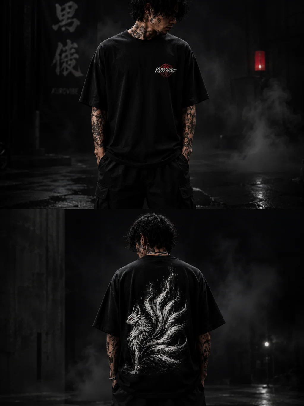 Void Kitsune Oversized Anime T-Shirt | KuroVibes product image (7)