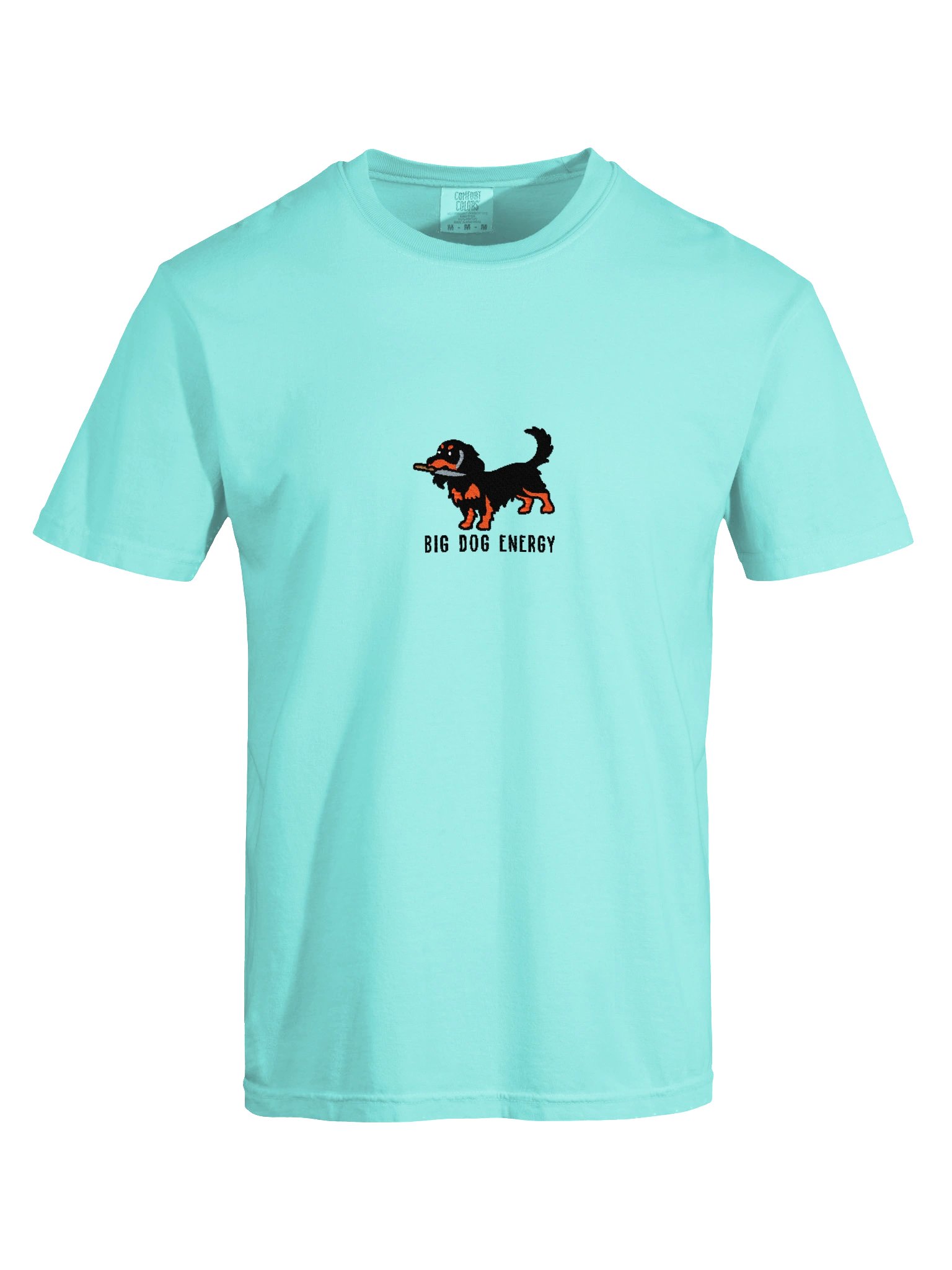 Big Dog Energy Funny Chibi-Style Embroidered T-Shirt for Longhaired Dachshund(Black & Tan) Owners product image (81)