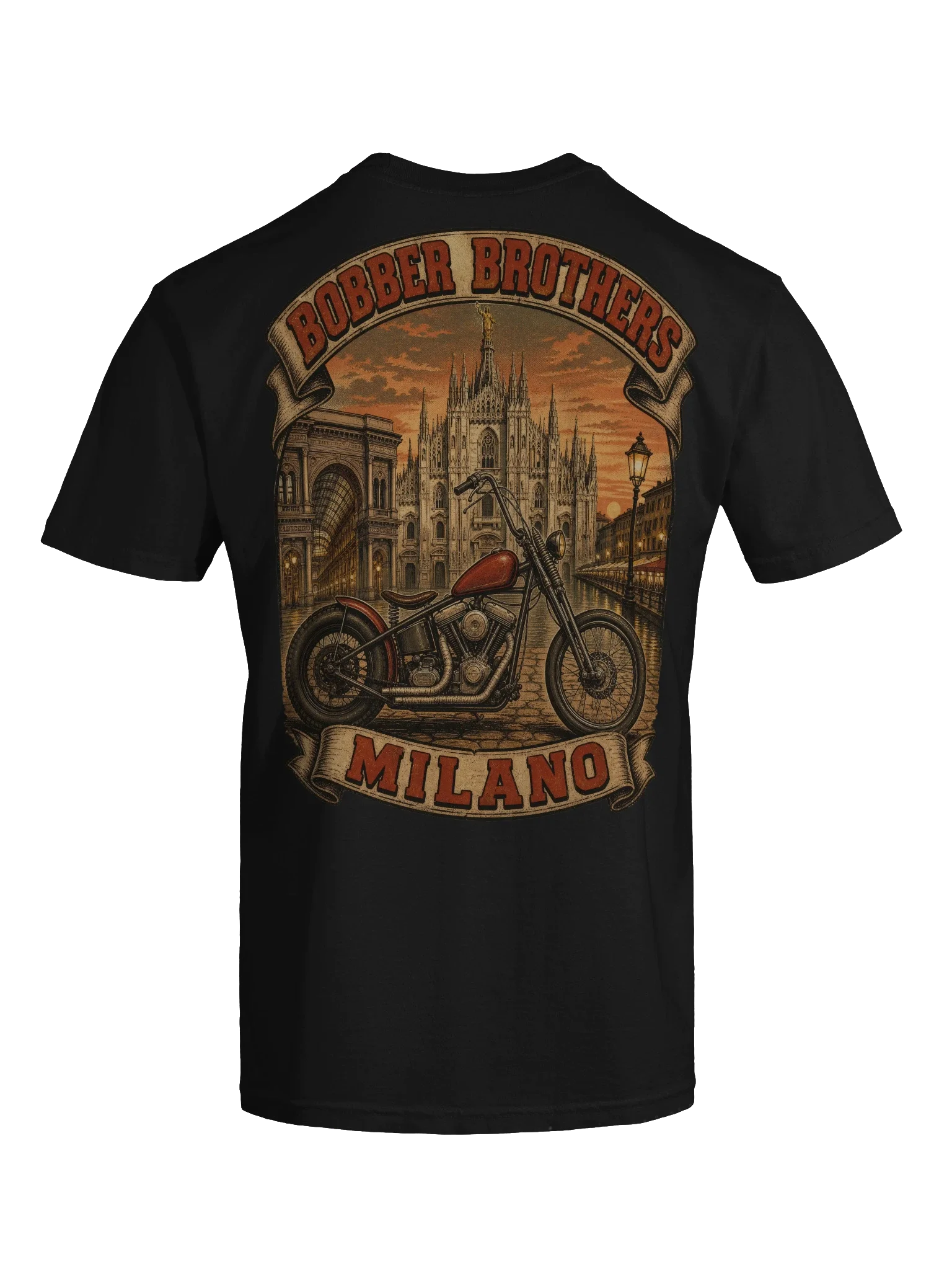 Milano motorcycle t-shirt design by Bobber Brothers