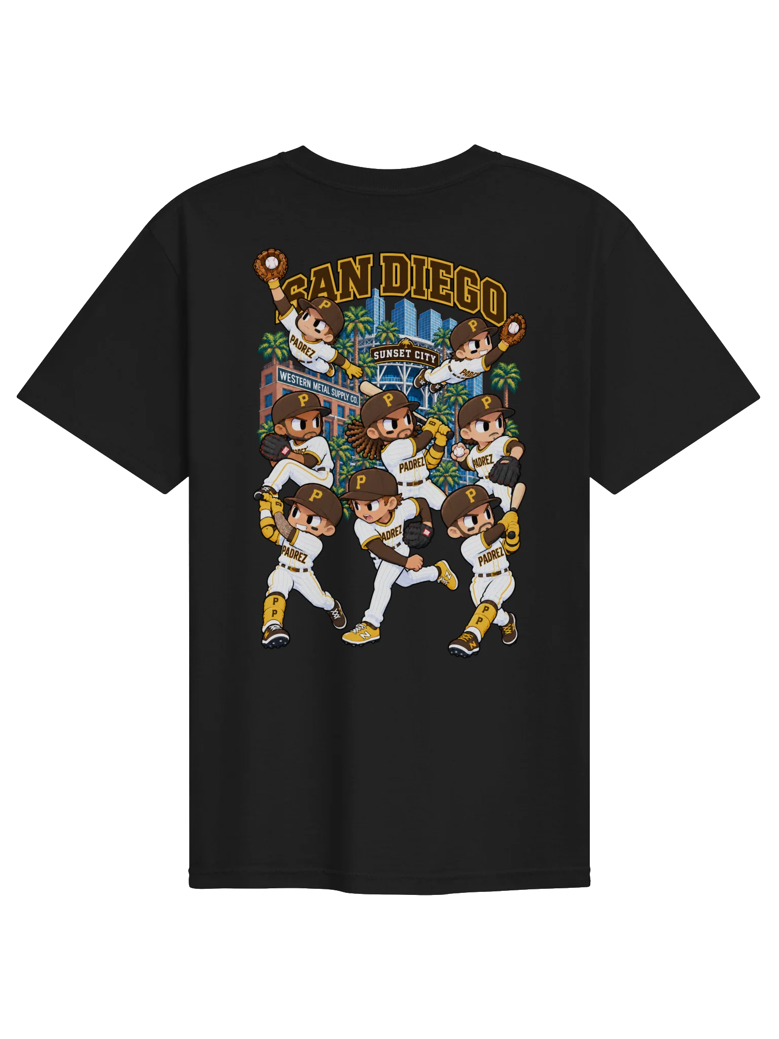San Diego Baseball 2026 Animated Player Back Print T-Shirt product image (2)