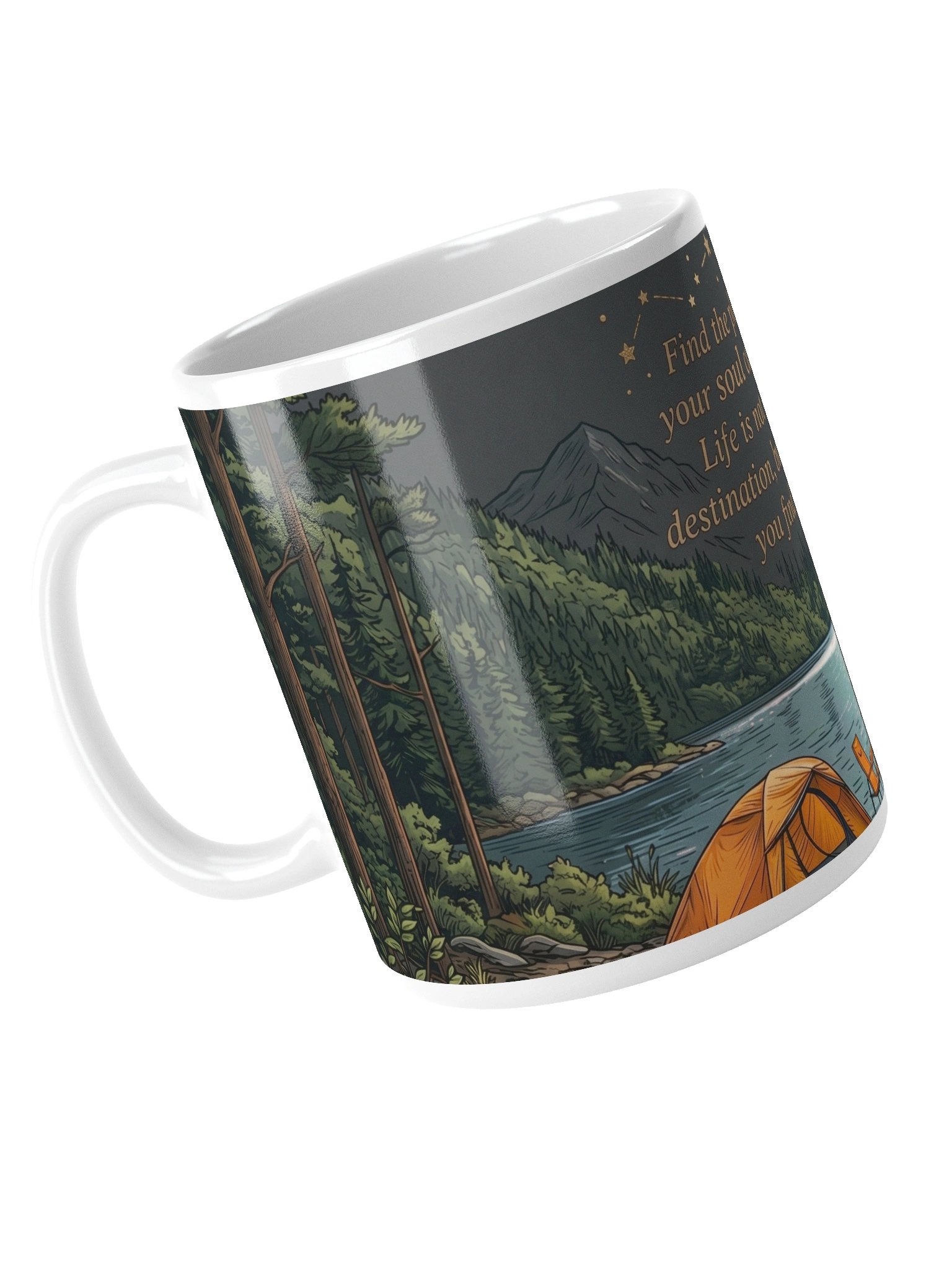 The Soul’s Sanctuary | Serene Lakeside Camping Mug - "Find Your Peace" Quote product image (13)