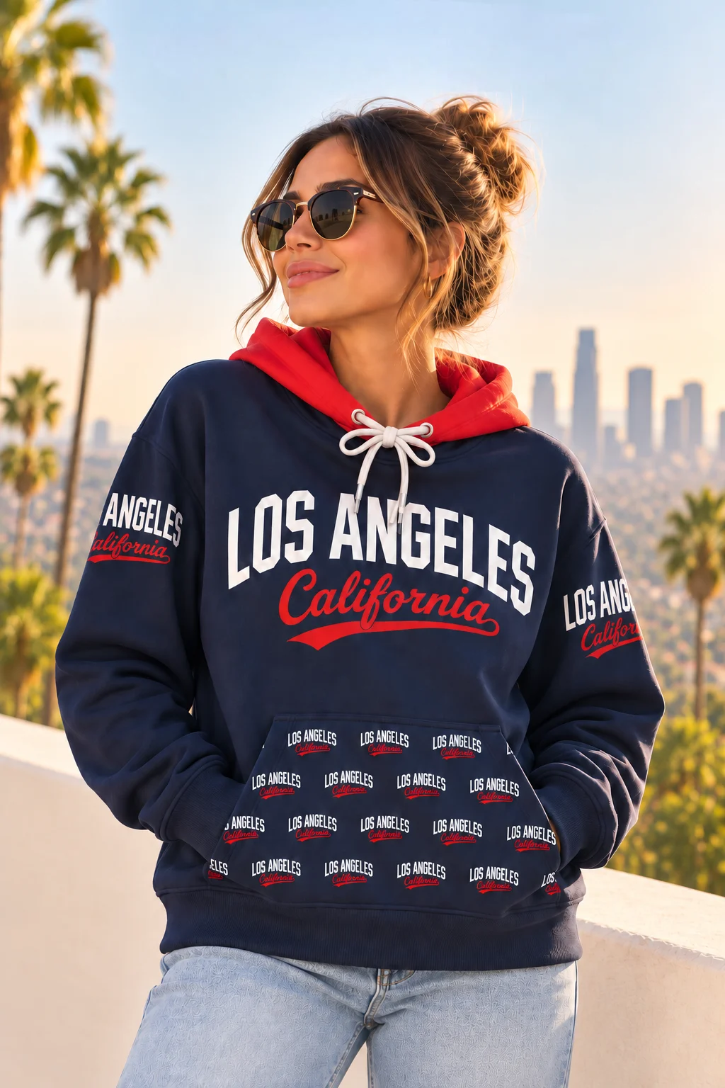 Los Angeles California All-Over Print Unisex Hoodie product image (2)