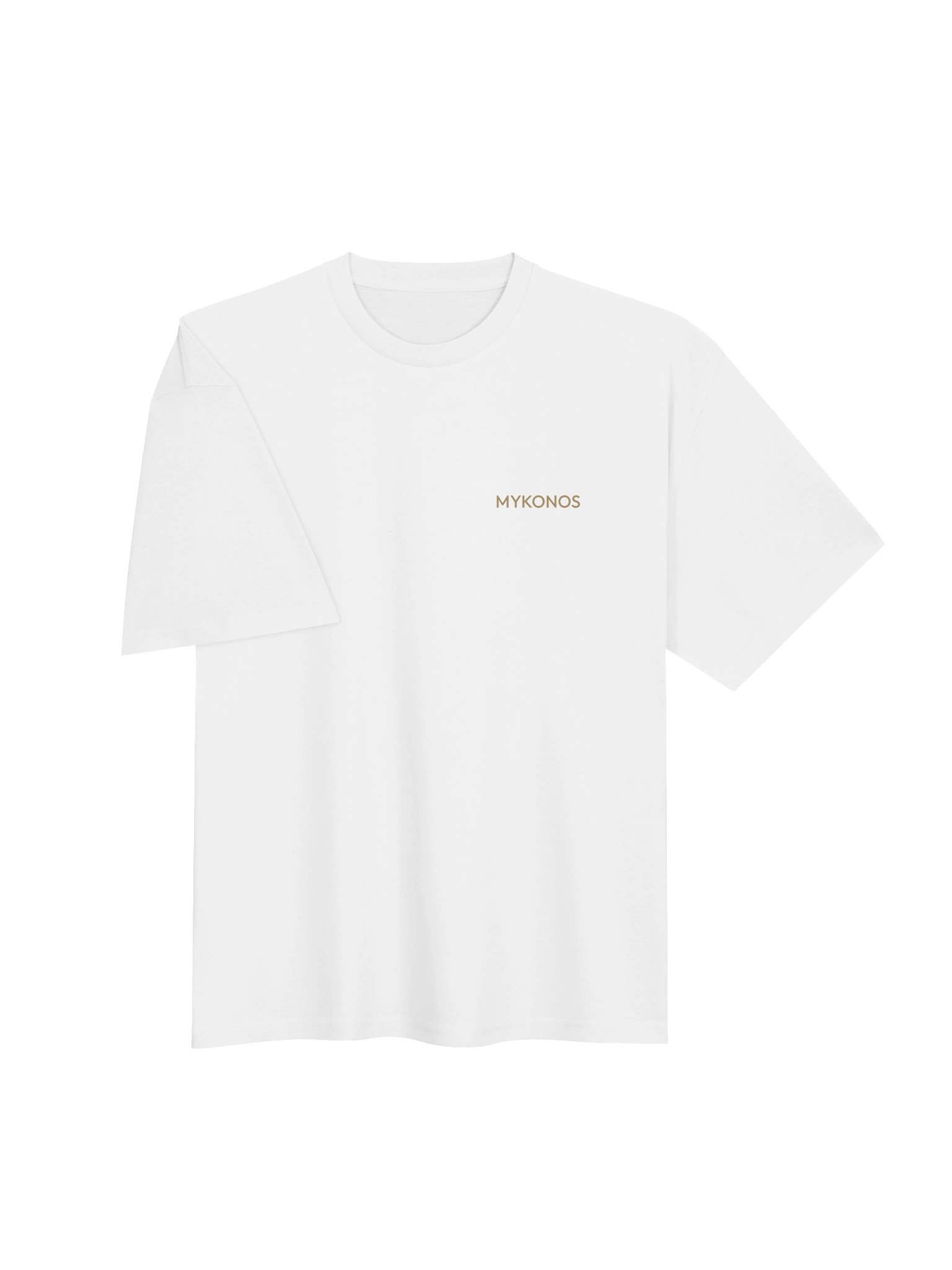 MYKONOS MADE ME DO IT | White & Gold Oversized T-Shirt product image (3)
