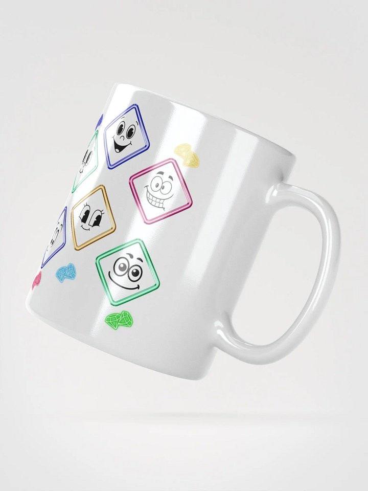 Happy Diamond Faces - Colorful Artistic White Mug product image (3)