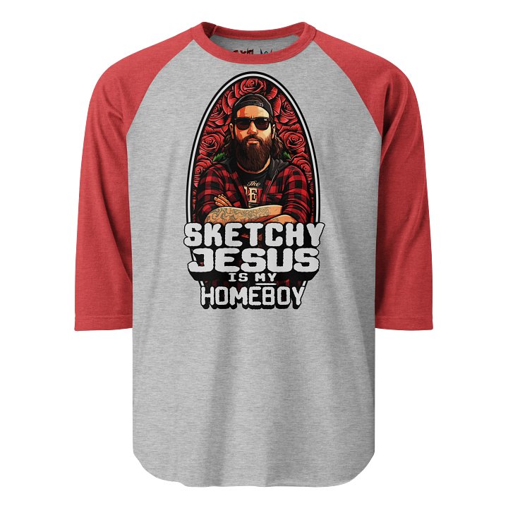 "Sketchy Jesus Is My Homeboy" Baseball Long Sleeve product image (2)