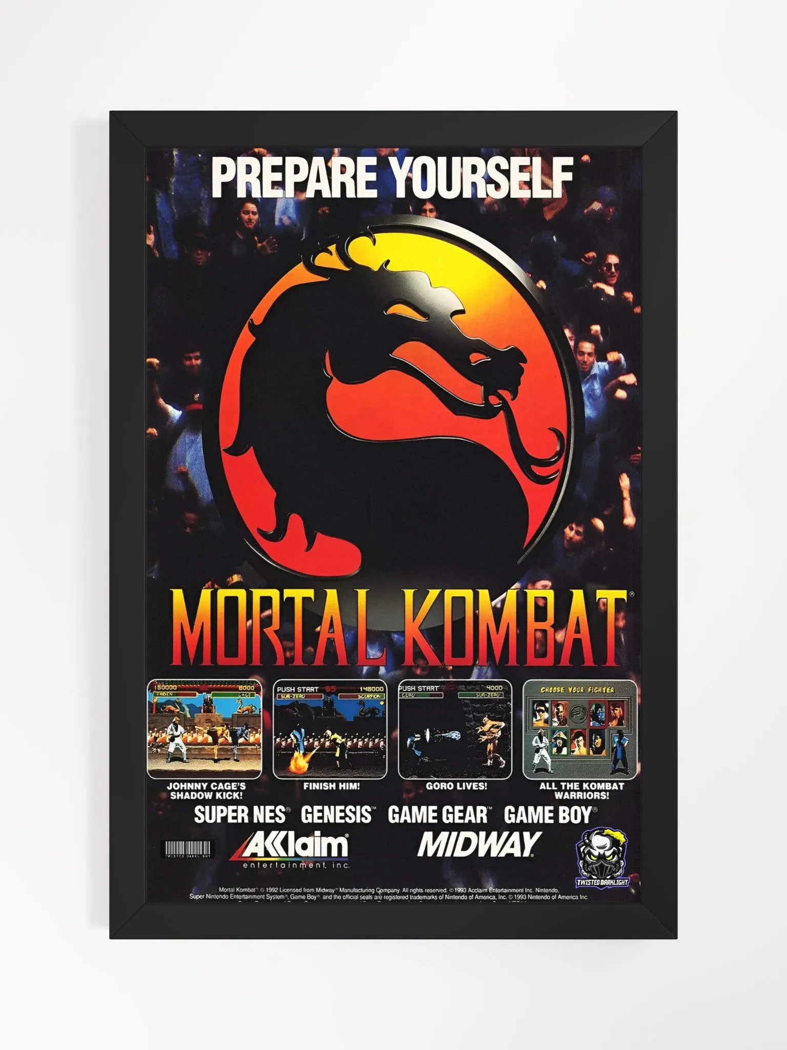 Retro Poster - Mortal Kombat Prepare Yourself advertisement Poster 1992 - Size 12" x 18" product image (3)