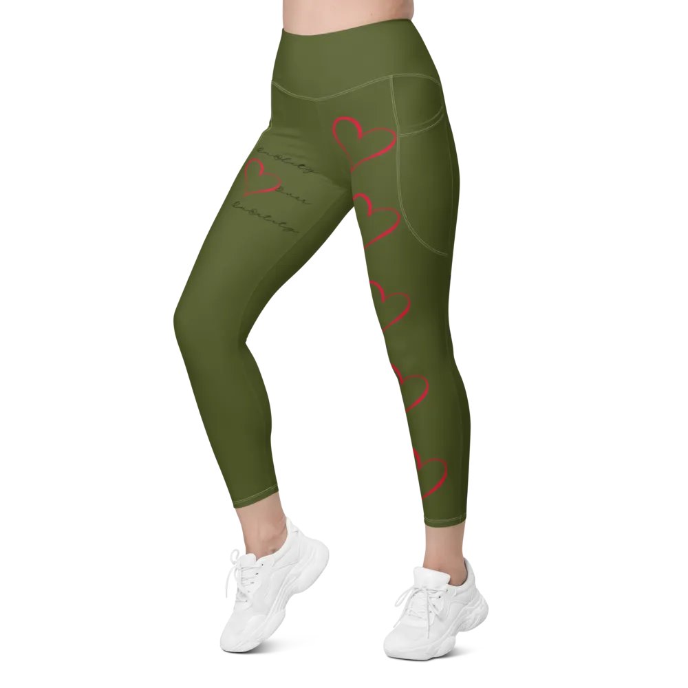 "Qu@lity He@rt" Leggings (Military Green) product image (4)